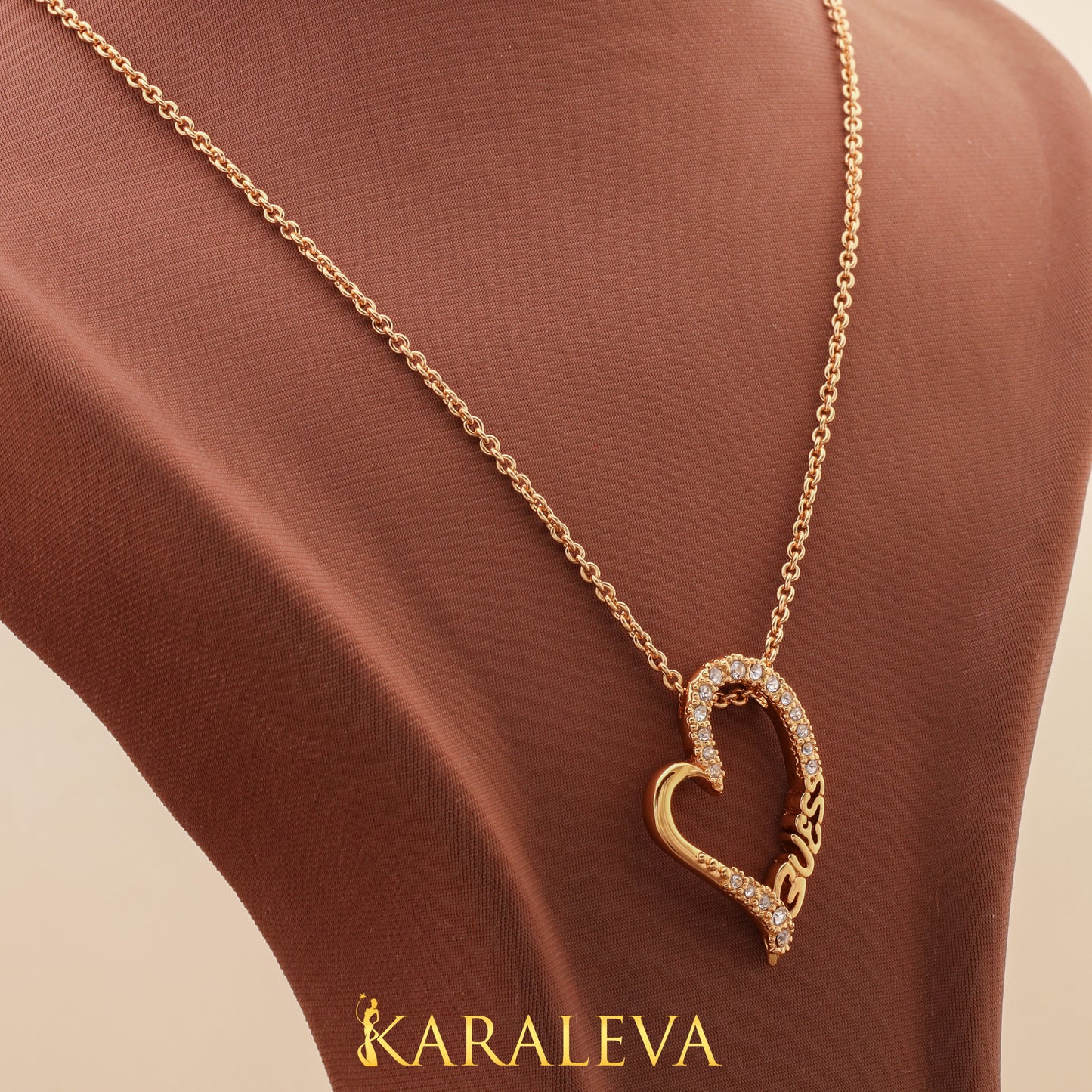 Rose Gold GUESS Heart Necklace N22