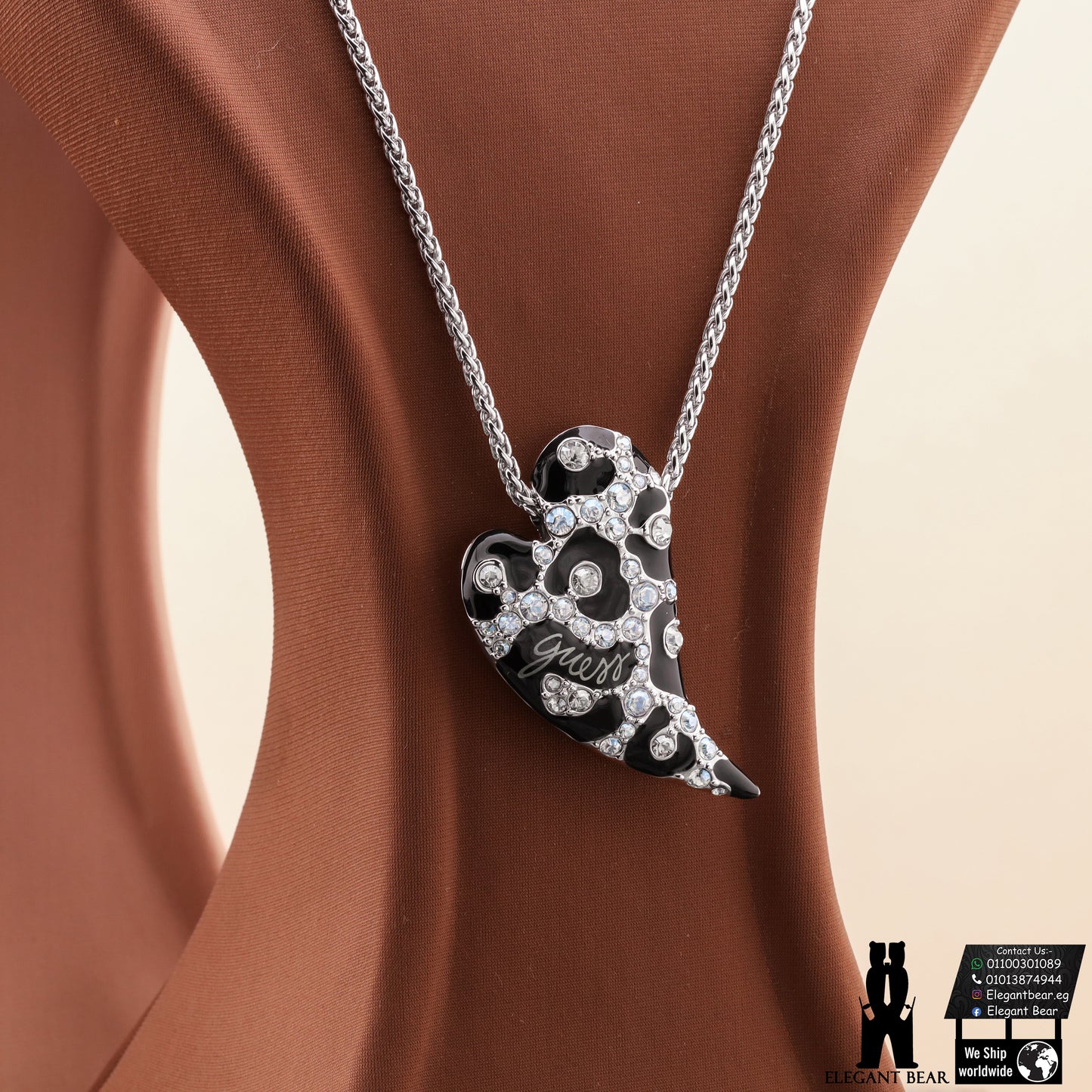 Guess Original Crystal Heart Necklace N2