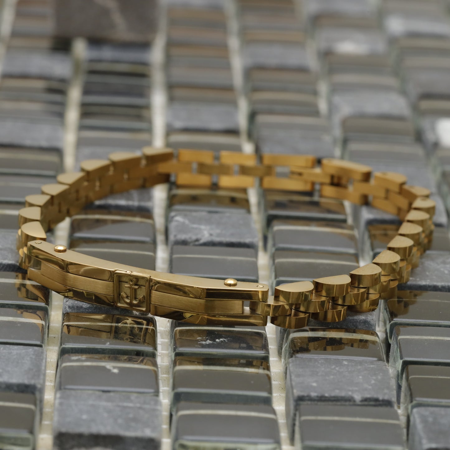 Gold Anchor Stainless Steel Bracelet B2