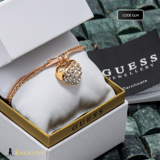 Guess Beige & Gold-Plated Stainless Steel Bracelet G4