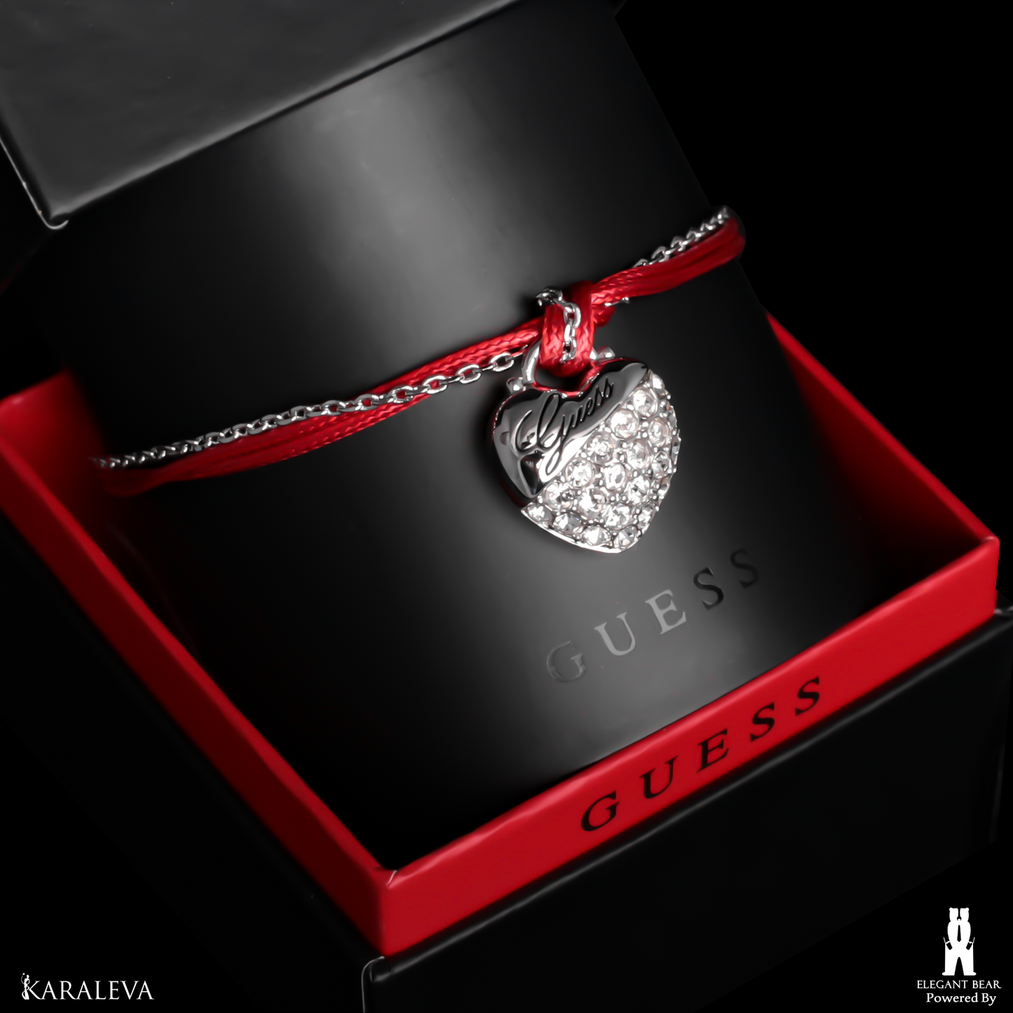 Guess Red & Stainless Steel Bracelet G5