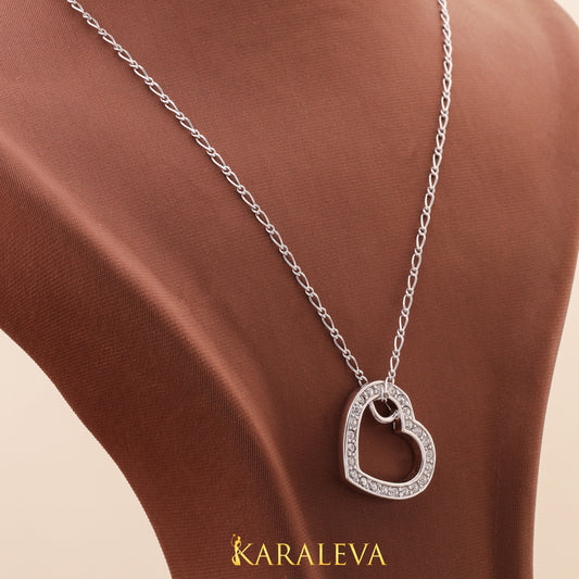 Silver Heart Necklace N12