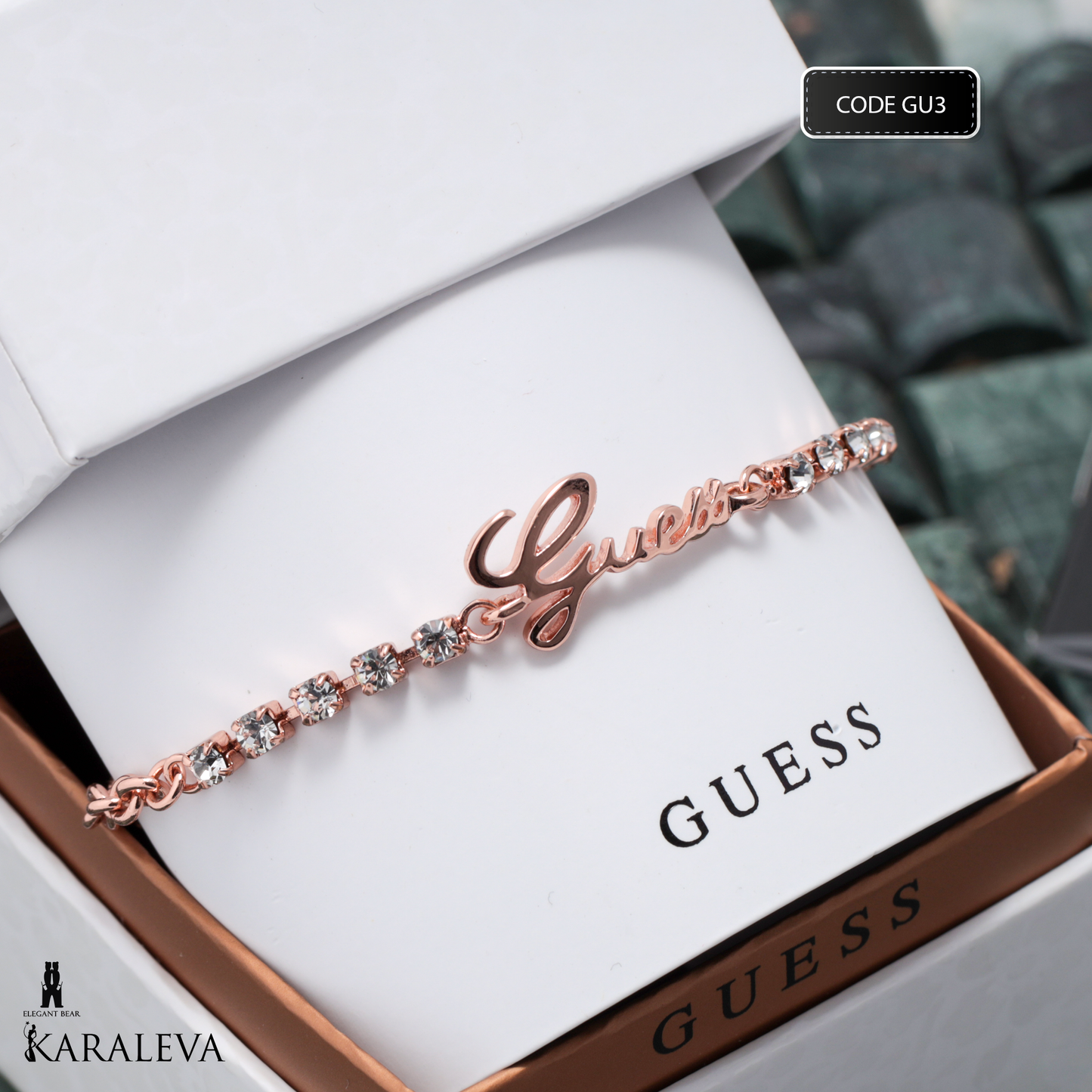Guess Rose Gold Plated Metal Bracelet G1