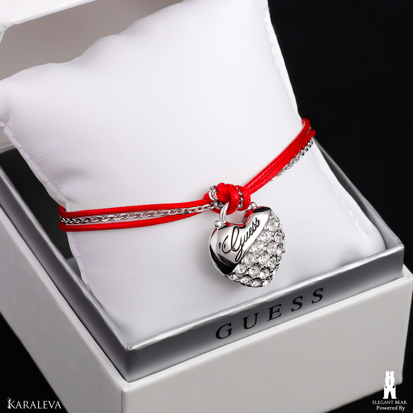 Guess Red & Stainless Steel Bracelet G5