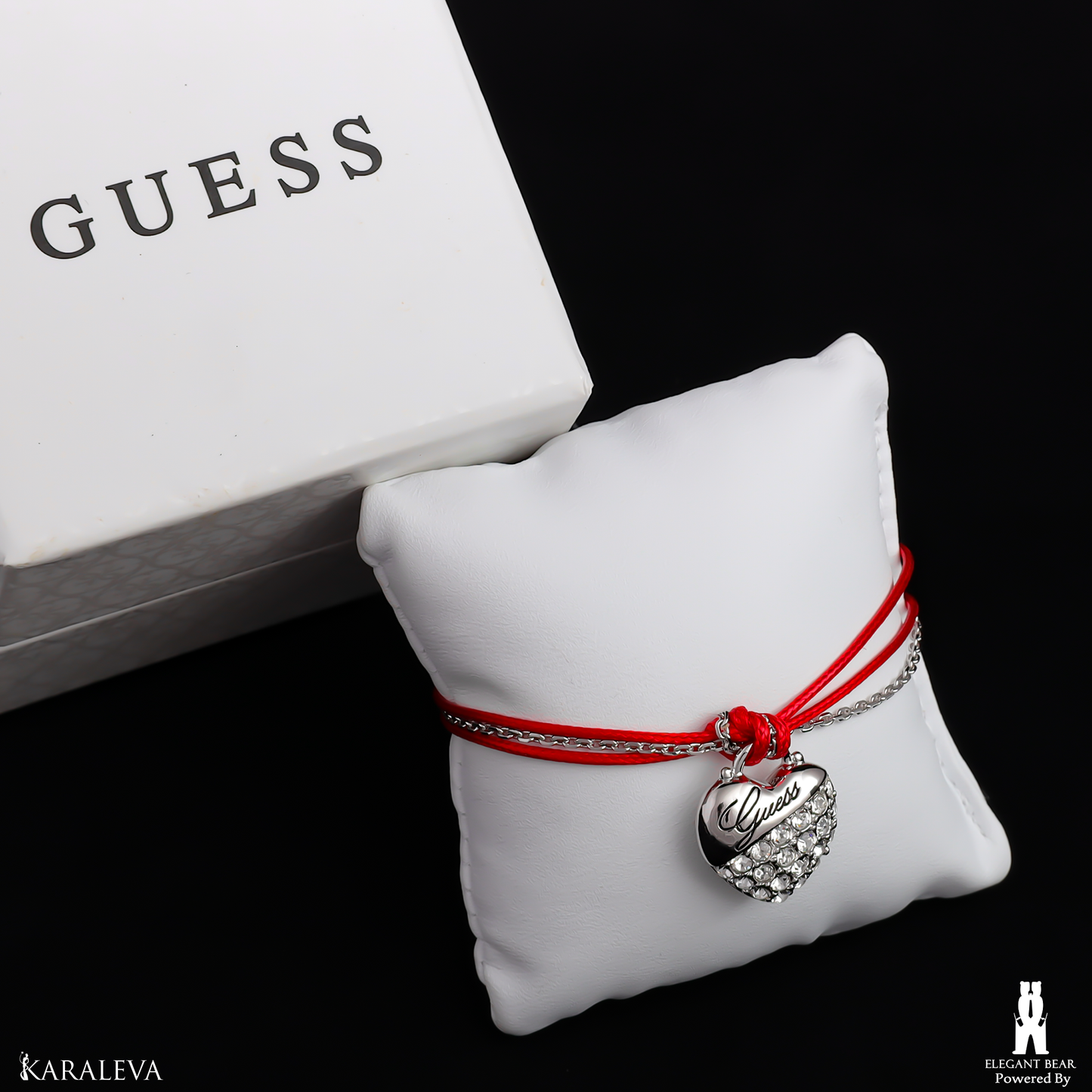 Guess Red & Stainless Steel Bracelet G5