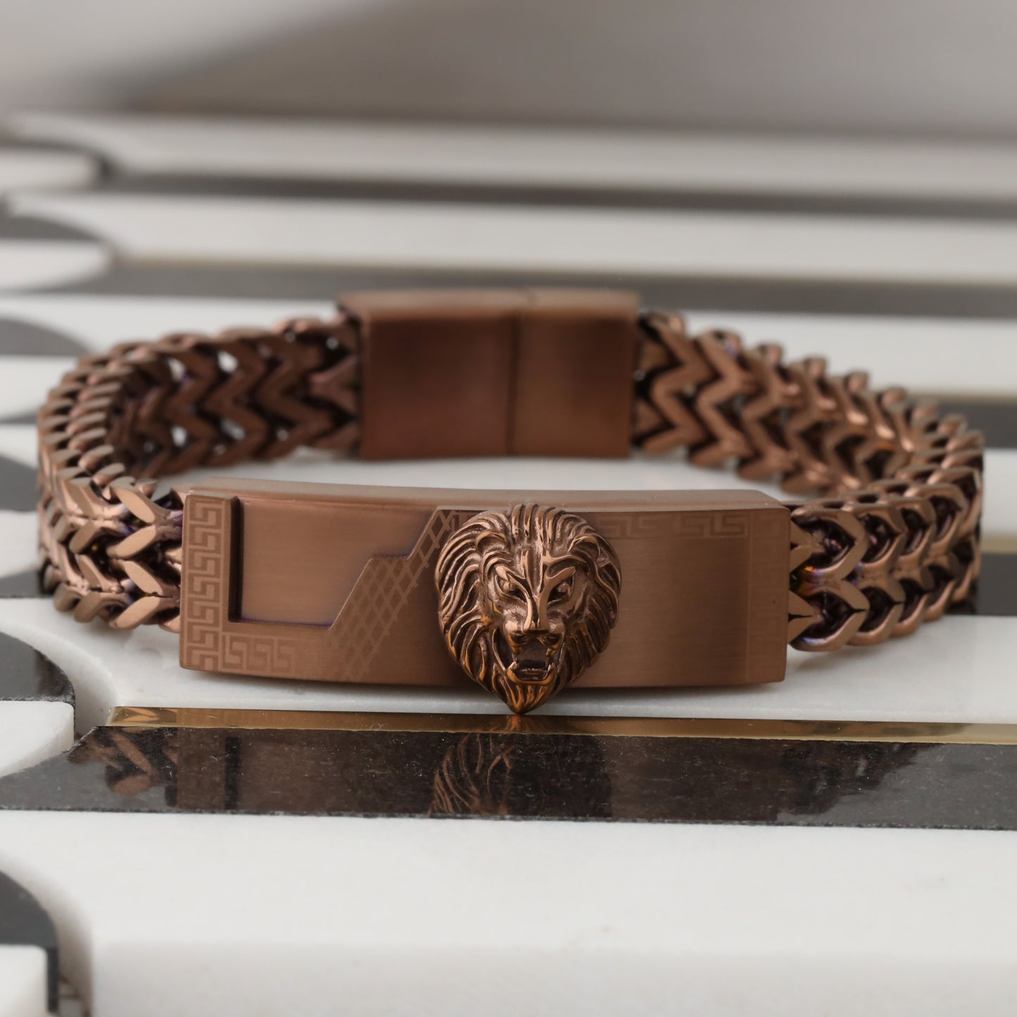 Premium Lion Head Stainless Steel Chain Bracelet - Multi Color - L1002