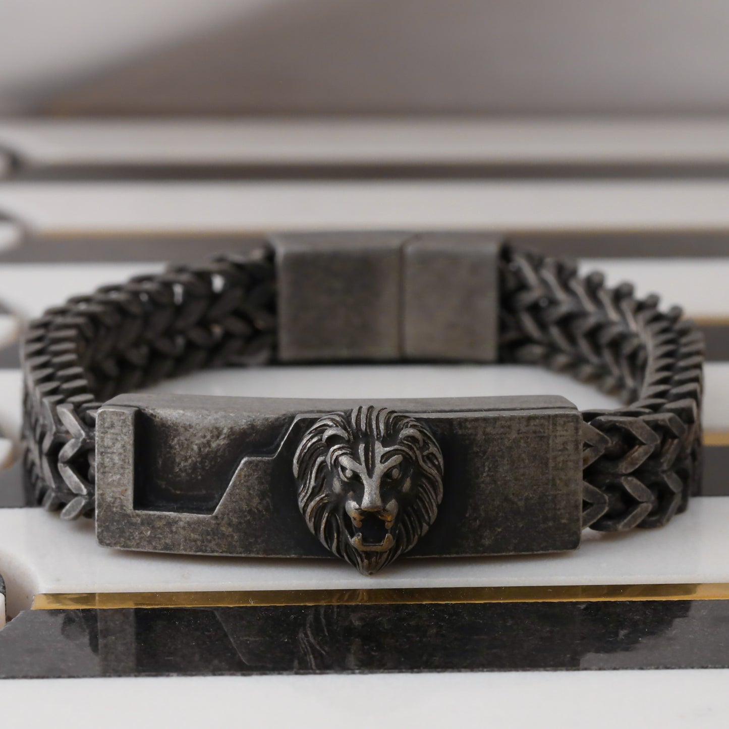 Premium Lion Head Stainless Steel Chain Bracelet - Multi Color - L1002