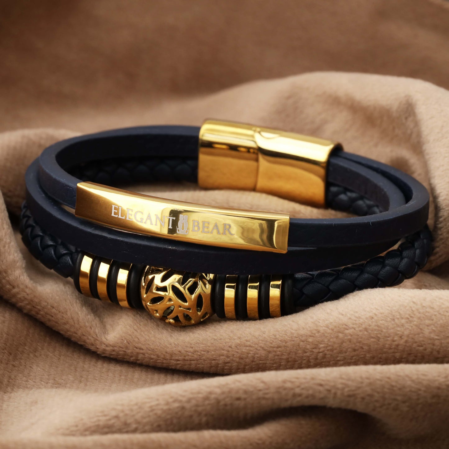 Elegant Bear Premium Multi-Layer Leather Bracelet - L1226