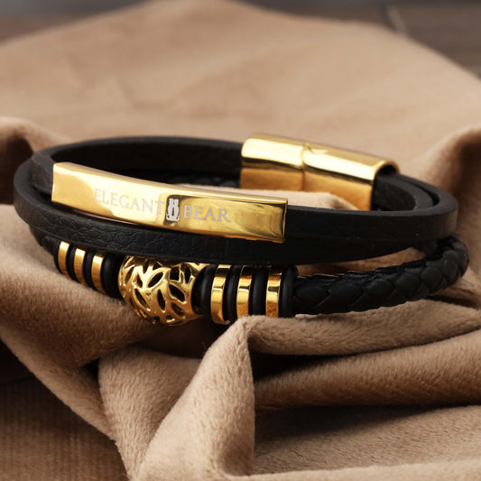 Elegant Bear Premium Multi-Layer Leather Bracelet - L1226