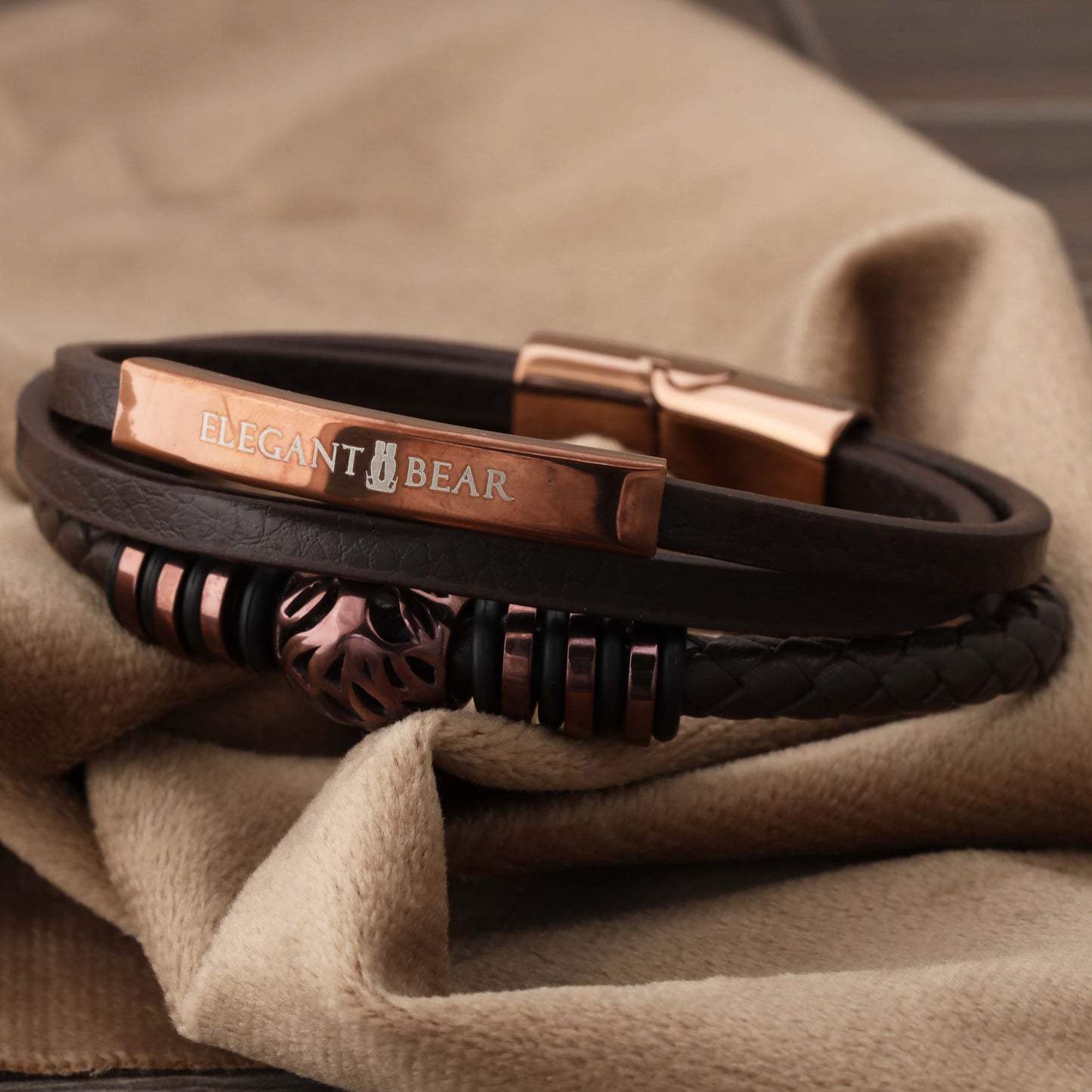 Elegant Bear Premium Multi-Layer Leather Bracelet - L1228