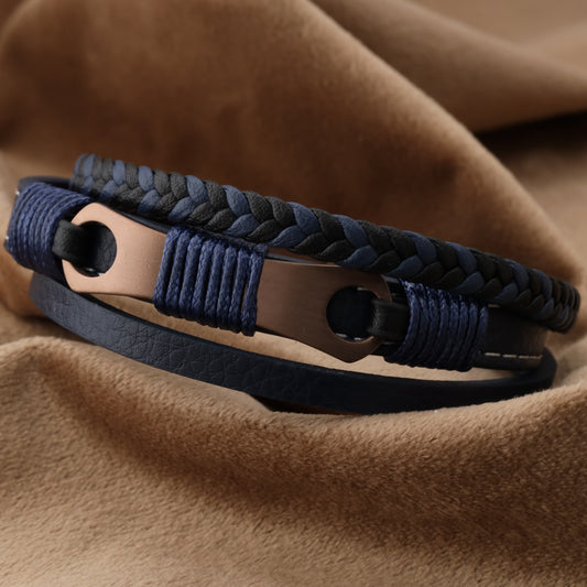 Blue Leather Bracelet L1236