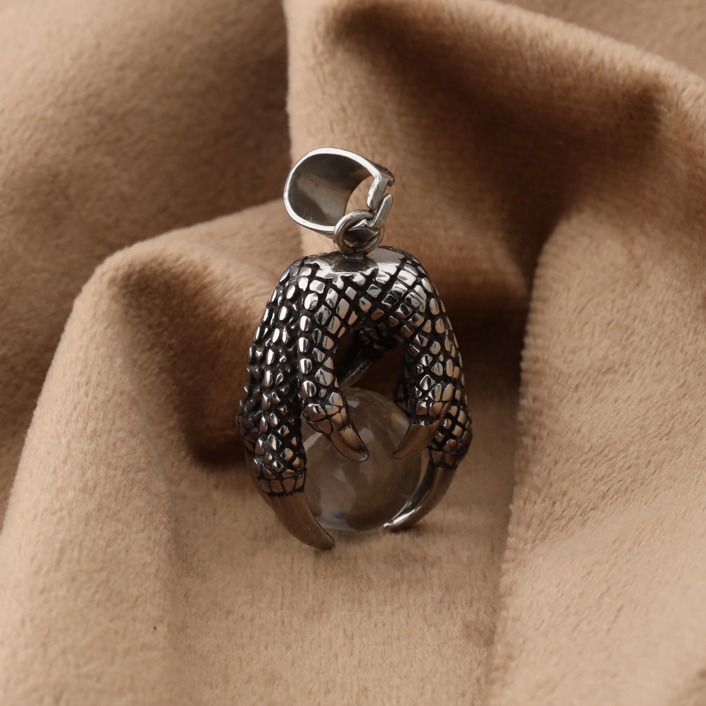 Stainless Steel Pendant with Agate Crystal - Premium Design - S221