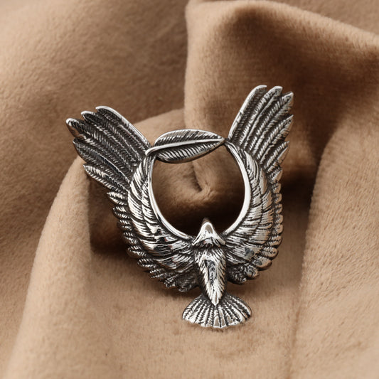 Eagle Wings Pendant - Silver Stainless Steel - Majestic Flight Design - S293