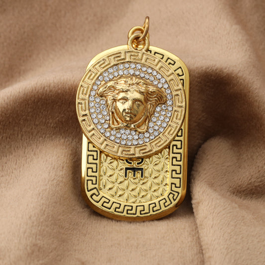 Versace Style Pendant Set - Gold Stainless Steel - Luxury Design - S236