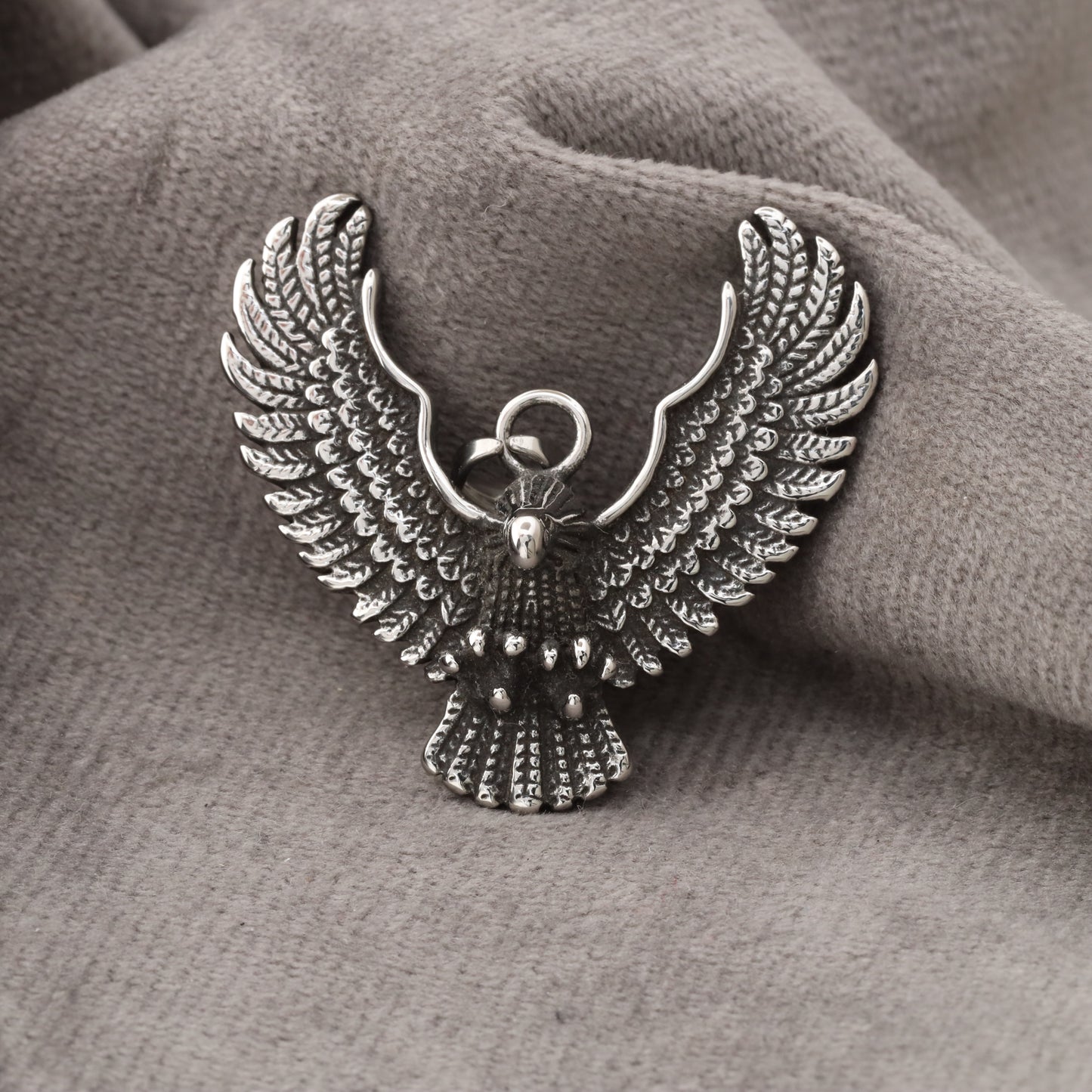 Eagle Pendant - Silver Stainless Steel - Majestic Design - S195