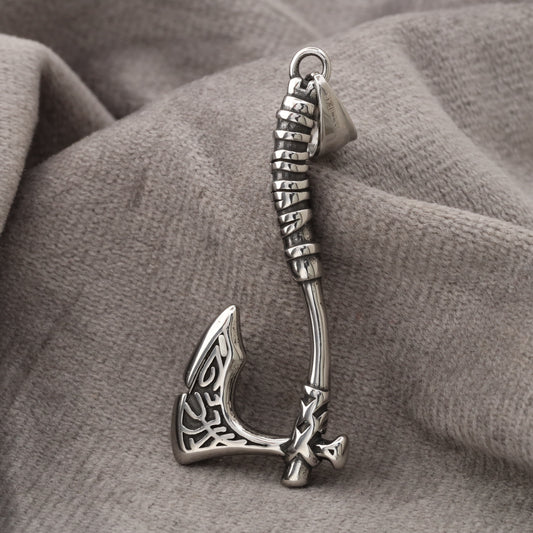 Silver Axe Pendant - Stainless Steel - Viking Warrior Design - S275