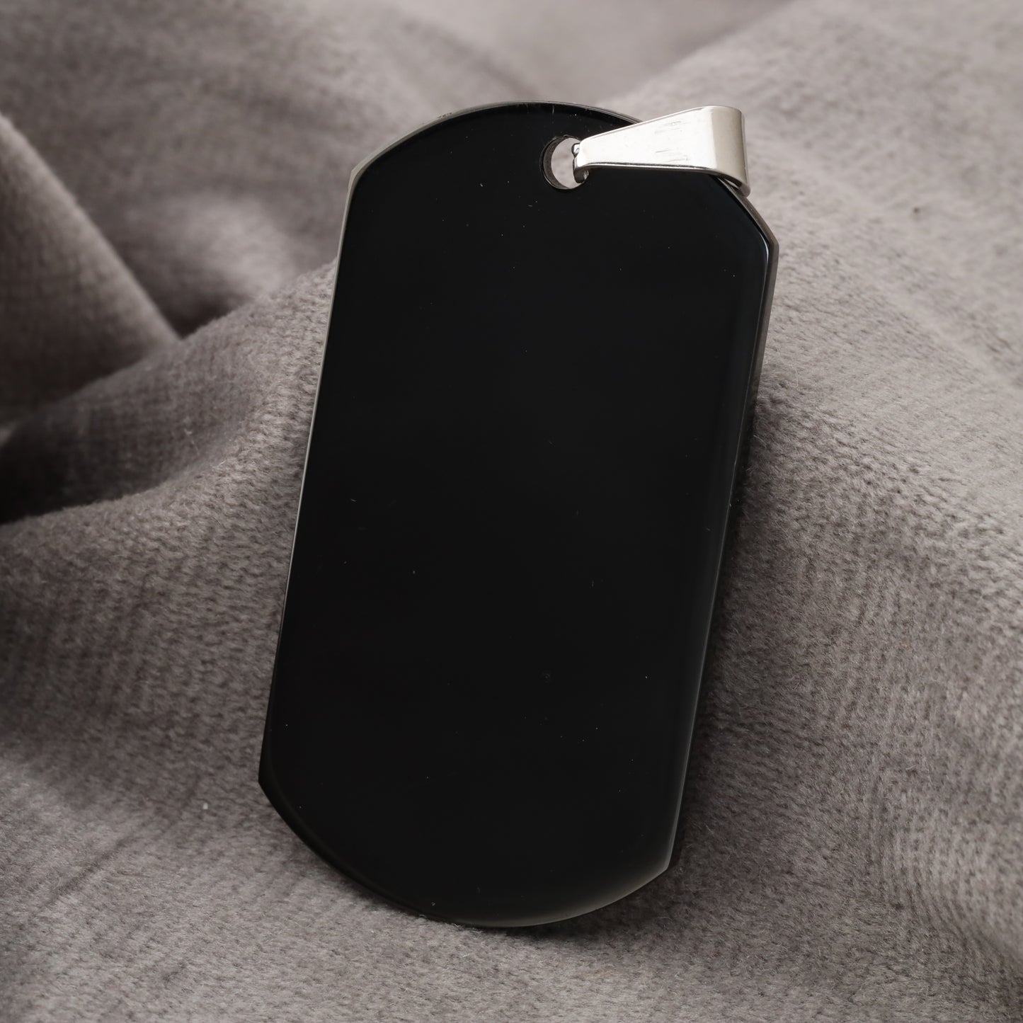 Black Identity Tag Pendant S209