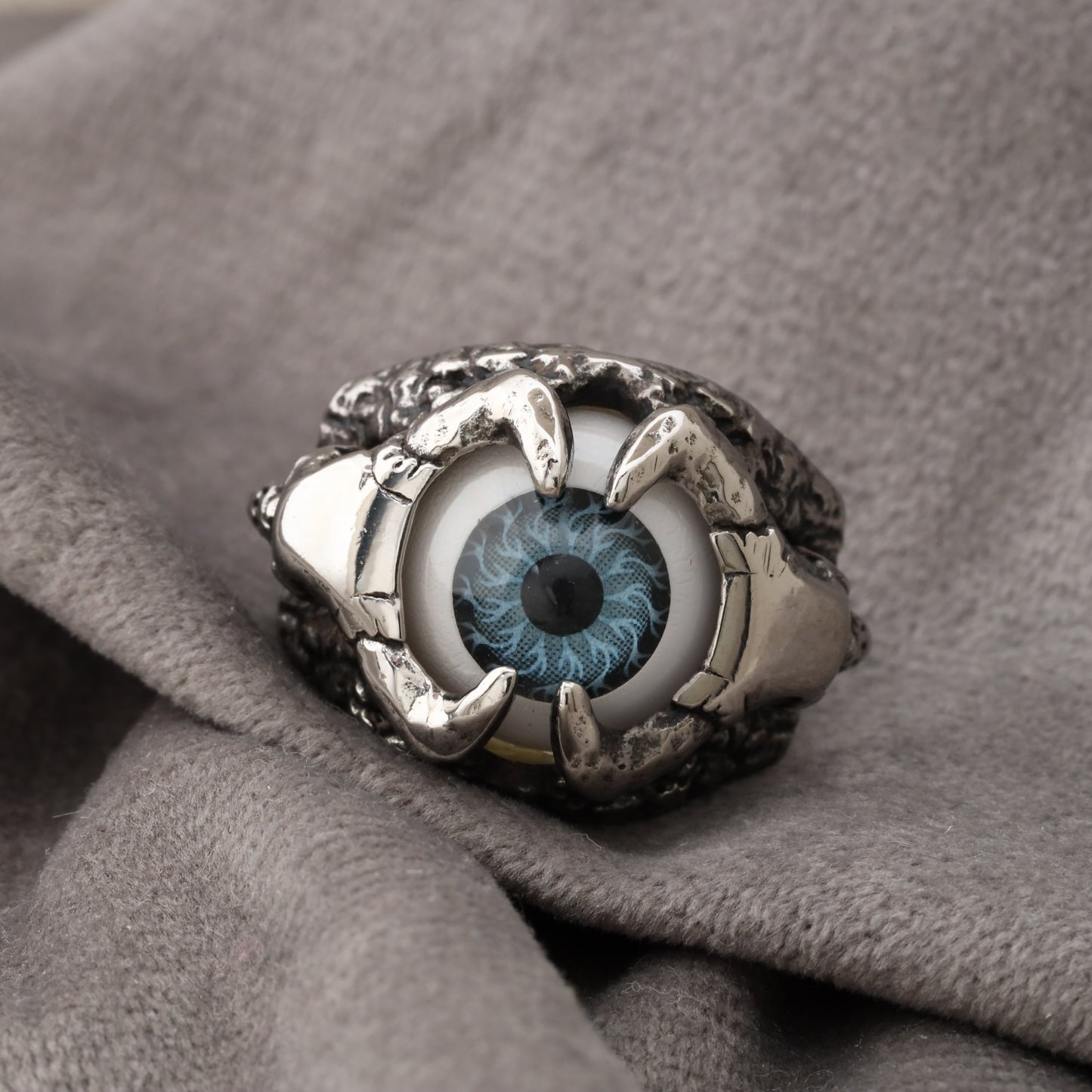 Blue Eye Stainless Steel Ring R1222
