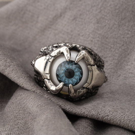Blue Eye Stainless Steel Ring R1222
