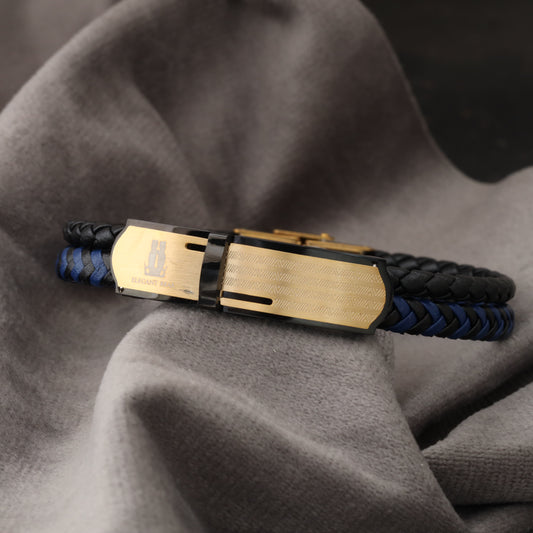 Natural Leather & Stainless Steel Bracelet L717