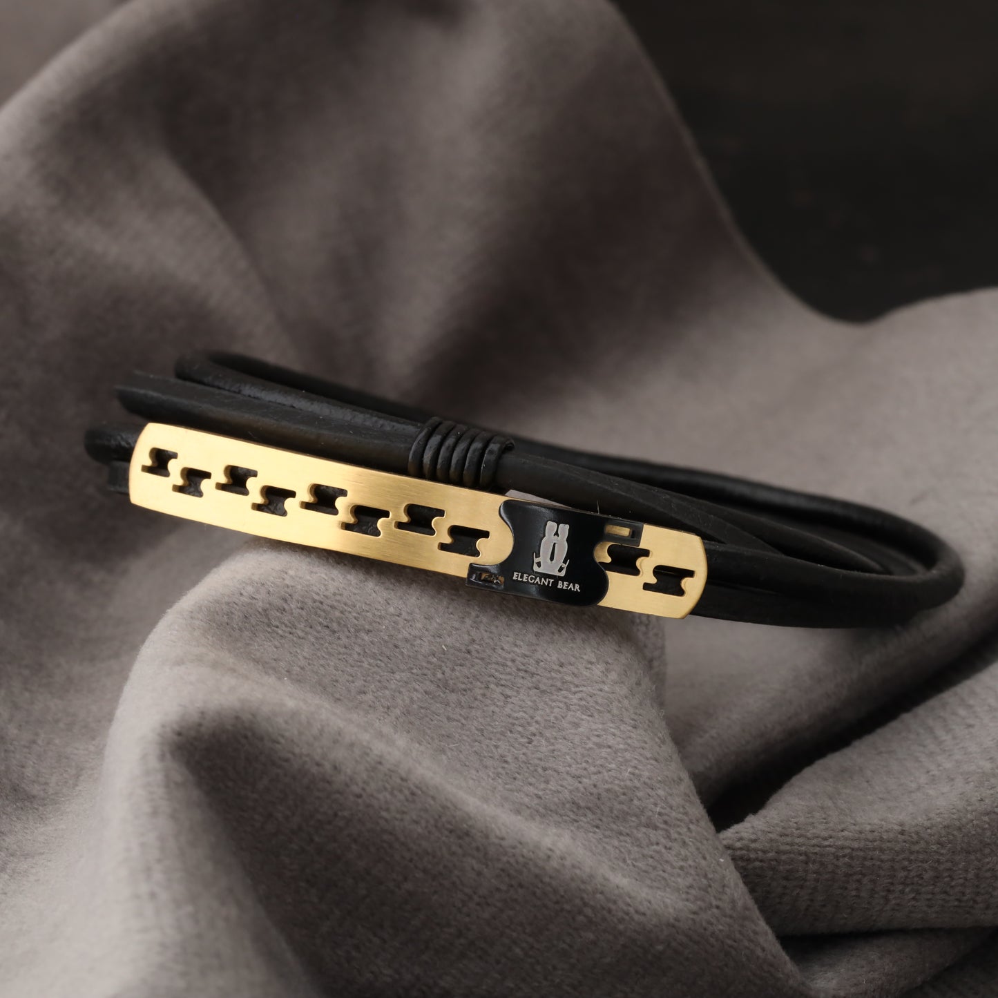 Natural Leather & Stainless Steel Bracelet L720