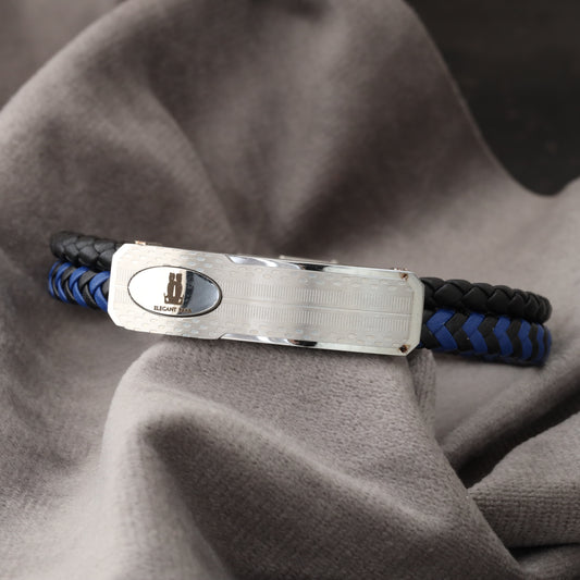 Natural Leather & Stainless Steel Bracelet LB1