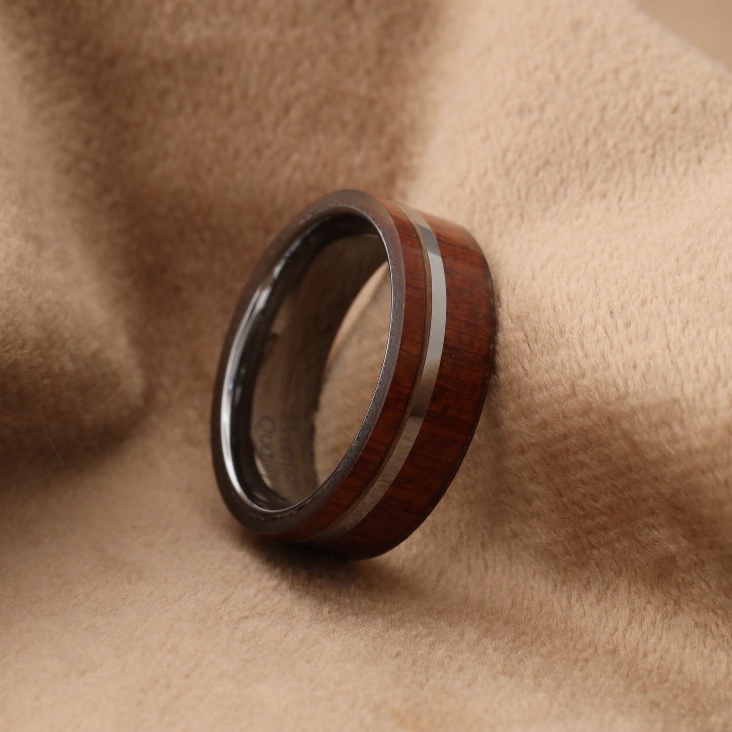 Tungsten Ring with Koa Wood Inlay - Protected for Daily Wear - 8mm - A174