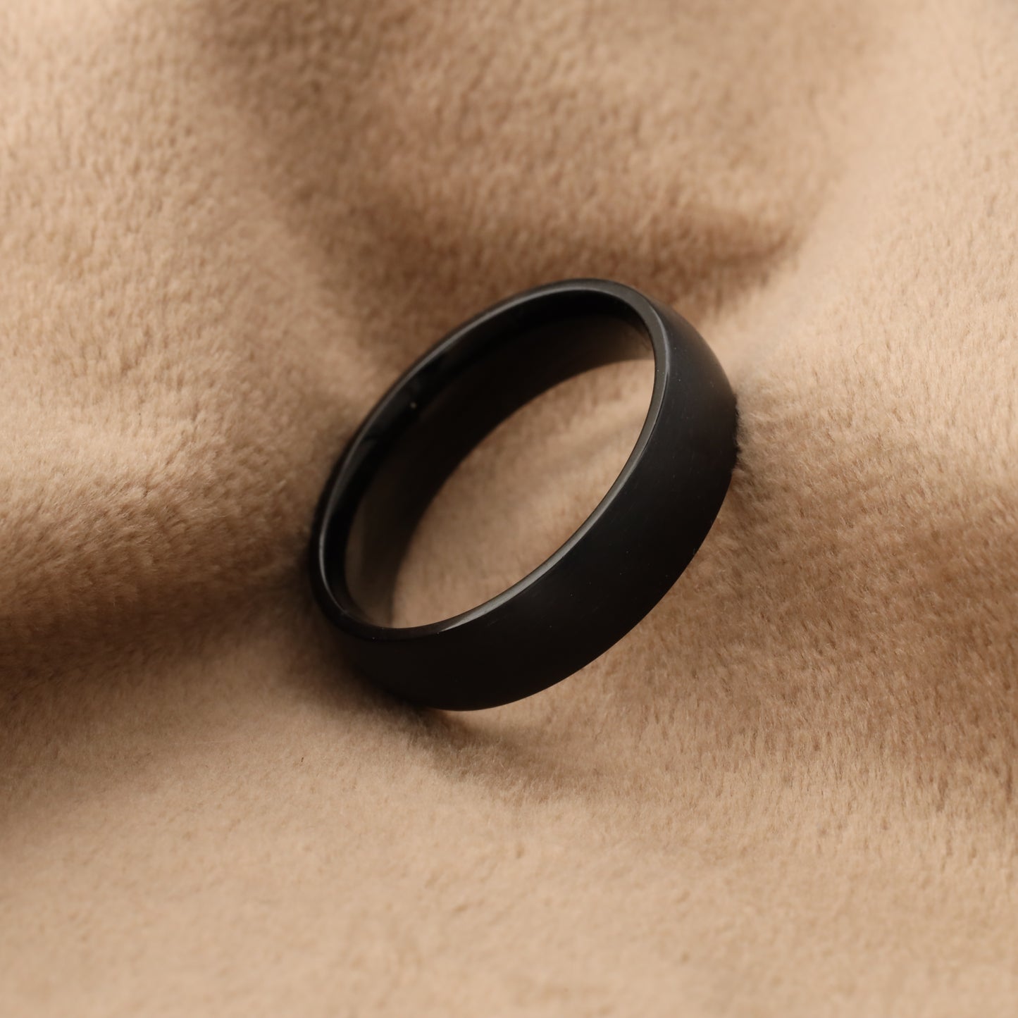 A224 Black Titanium Ring Matte Finish - 6mm Mysterious Simplicity