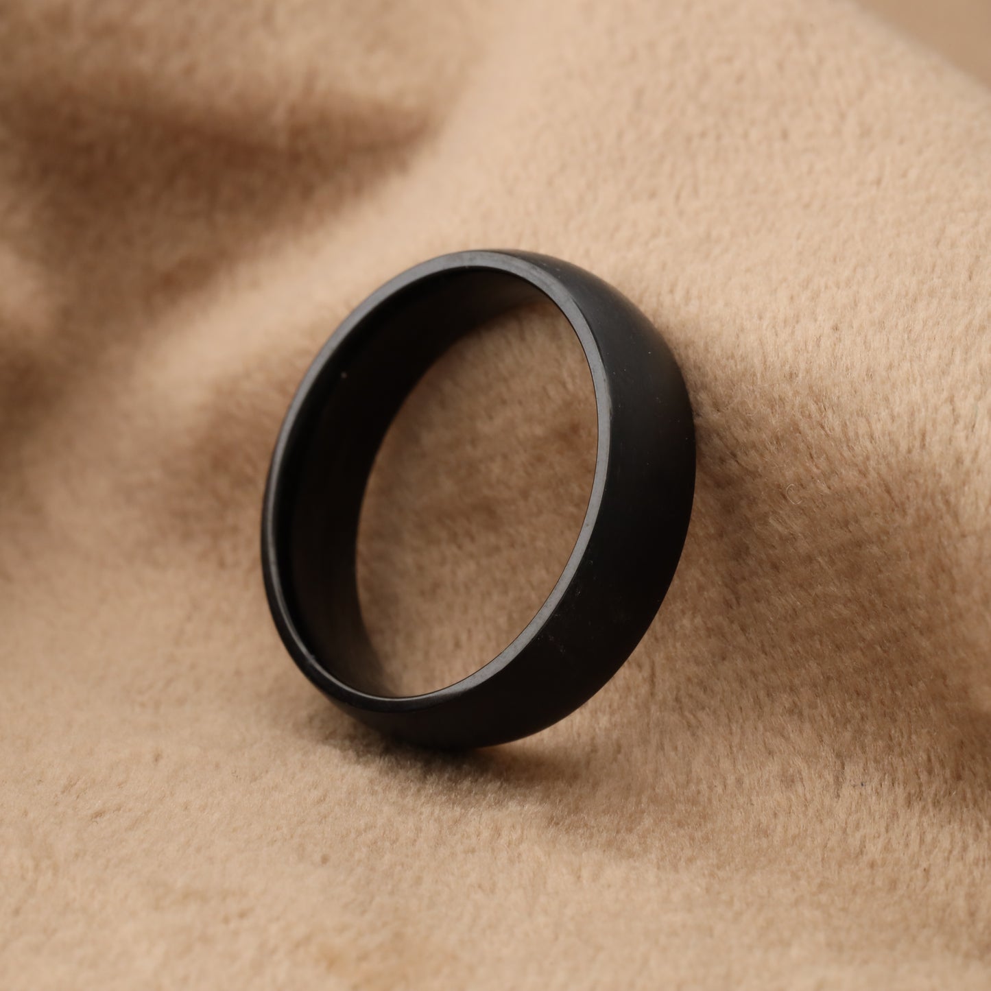 A224 Black Titanium Ring Matte Finish - 6mm Mysterious Simplicity