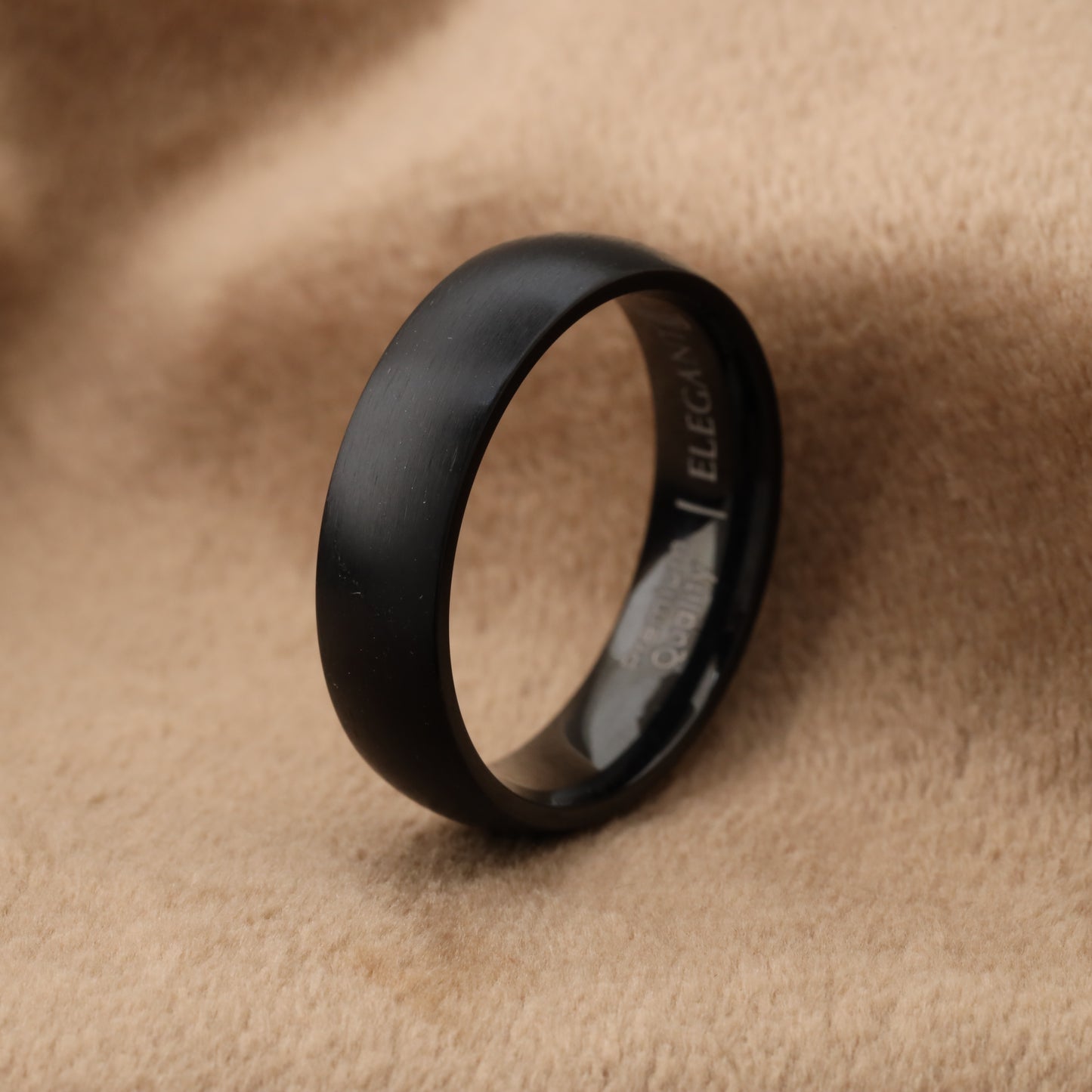 A224 Black Titanium Ring Matte Finish - 6mm Mysterious Simplicity