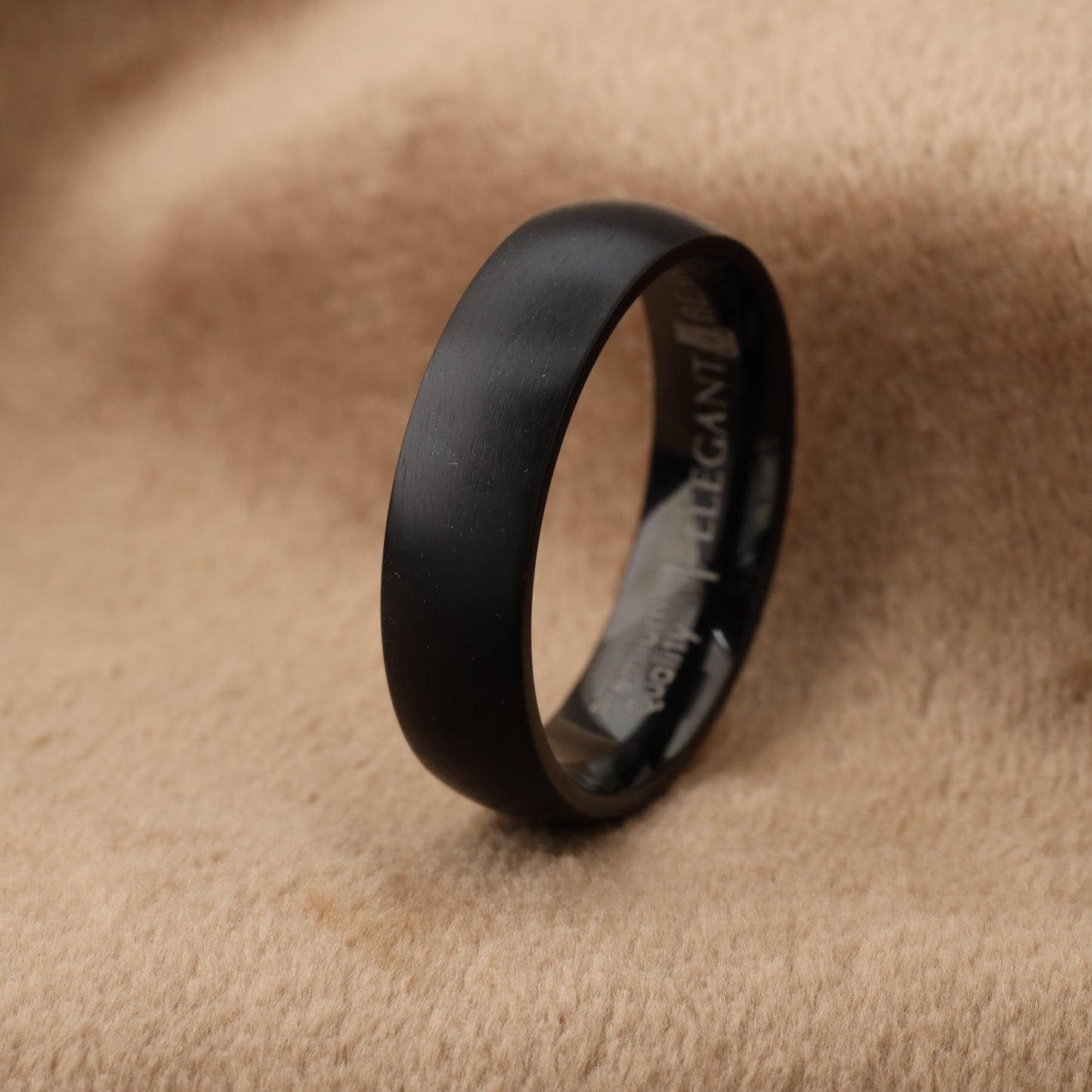 A224 Black Titanium Ring Matte Finish - 6mm Mysterious Simplicity