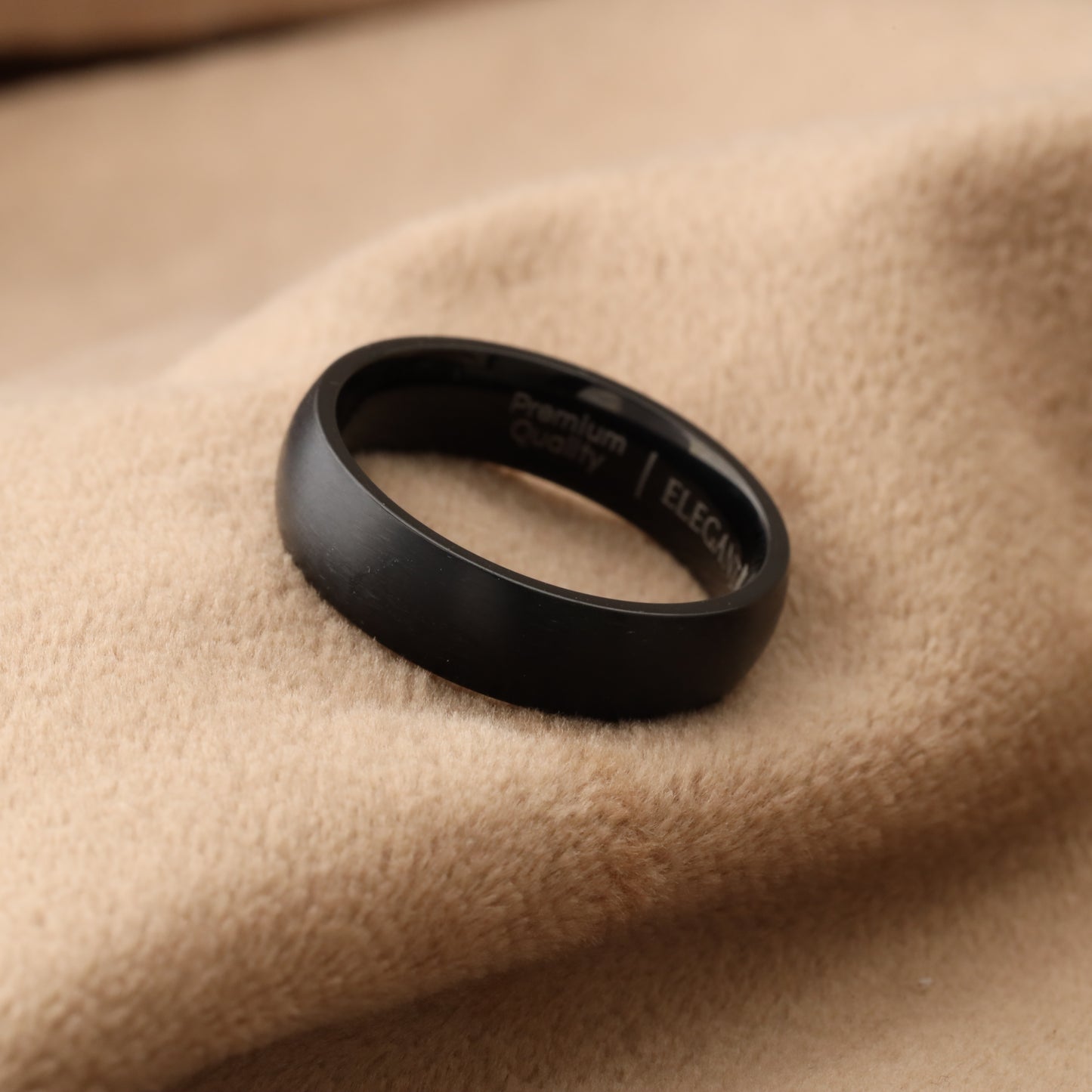 A224 Black Titanium Ring Matte Finish - 6mm Mysterious Simplicity