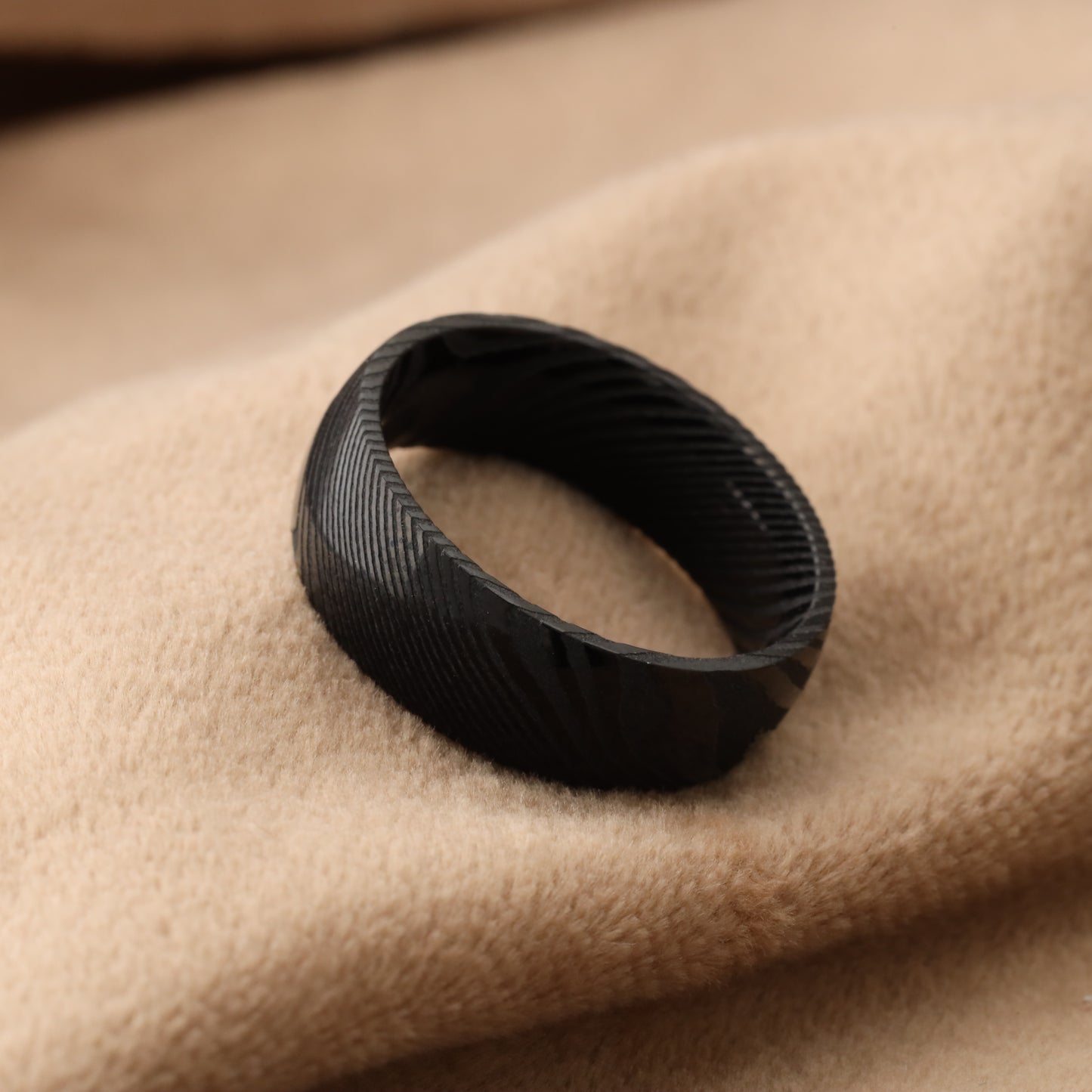 Damascus Steel Ring - World's Hardest Metal - Ultimate Durability Design - 8mm - A324