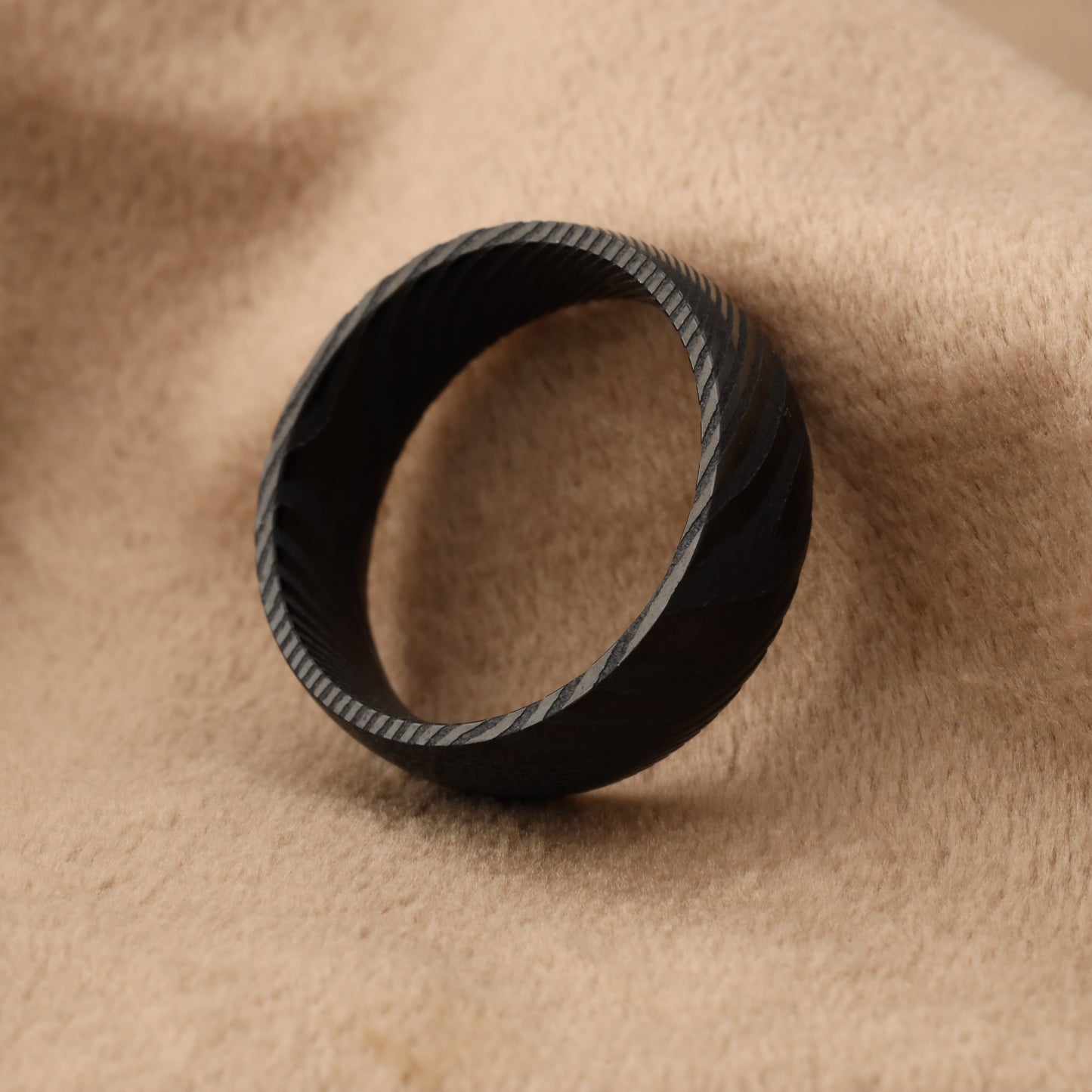 Damascus Steel Ring - World's Hardest Metal - Ultimate Durability Design - 8mm - A324