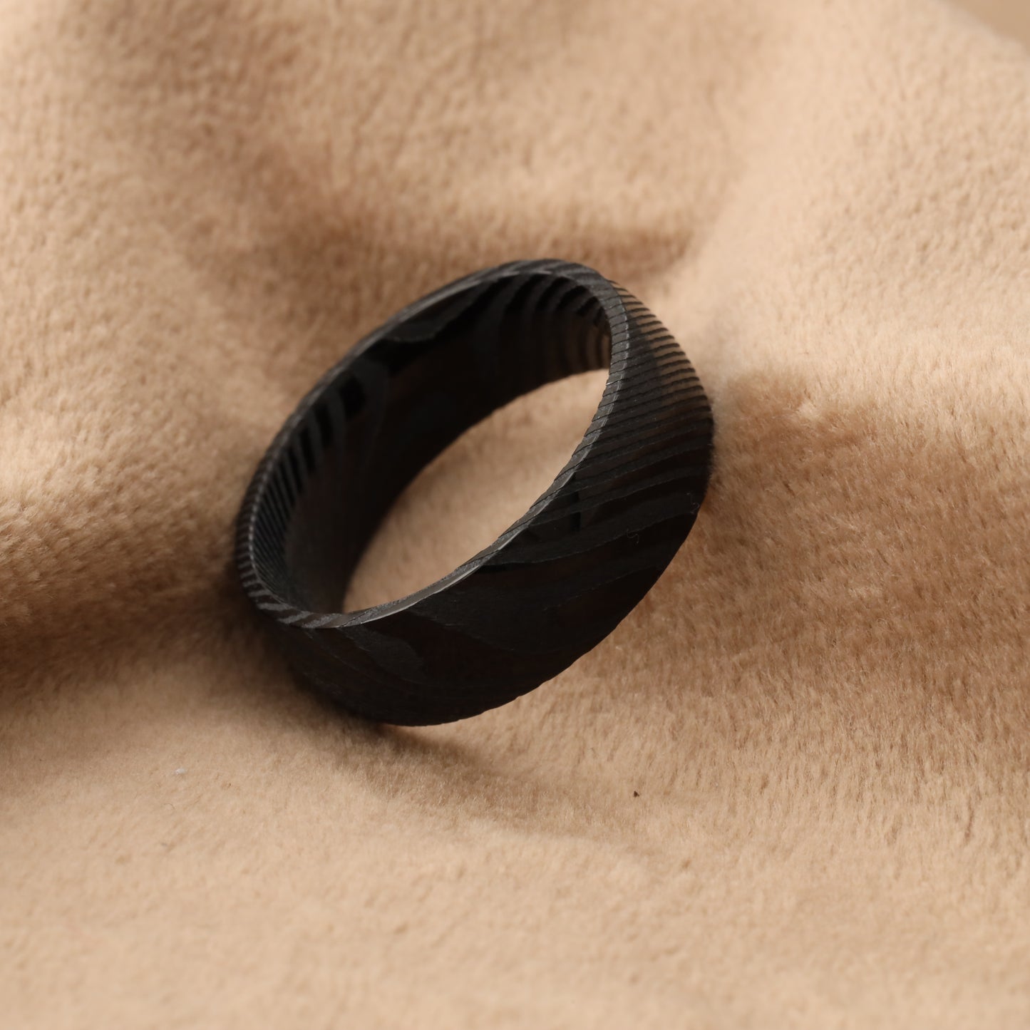 Damascus Steel Ring - World's Hardest Metal - Ultimate Durability Design - 8mm - A324