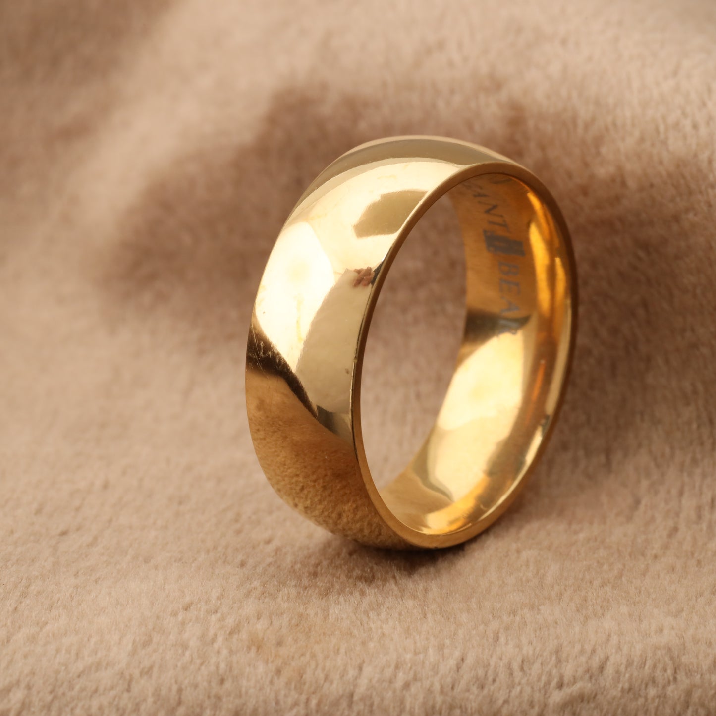 Gold Titanium Ring Brilliant Shine Eye-Catching Design - 8mm - A231