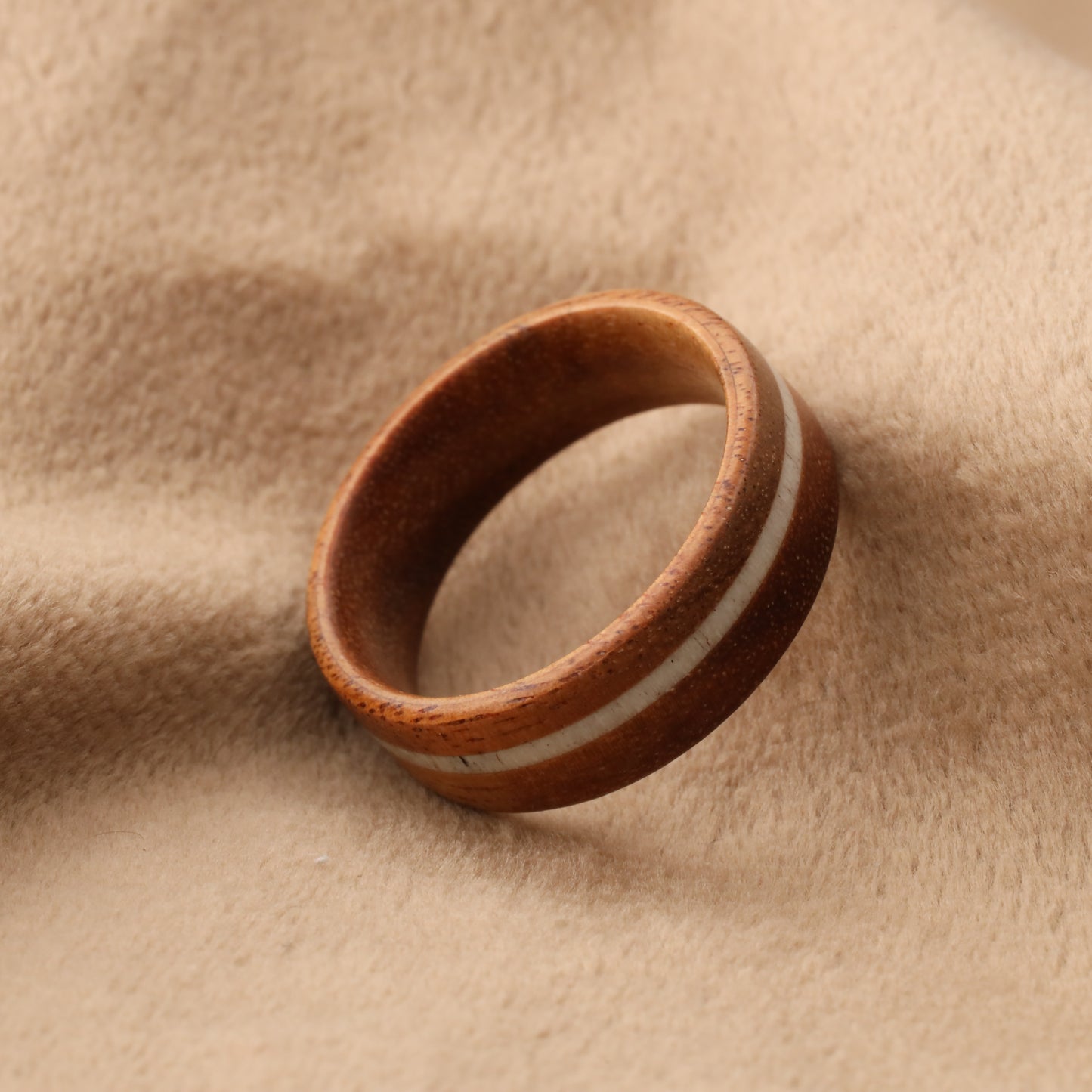 Bentwood Ring with Natural Deer Antler Inlay A153