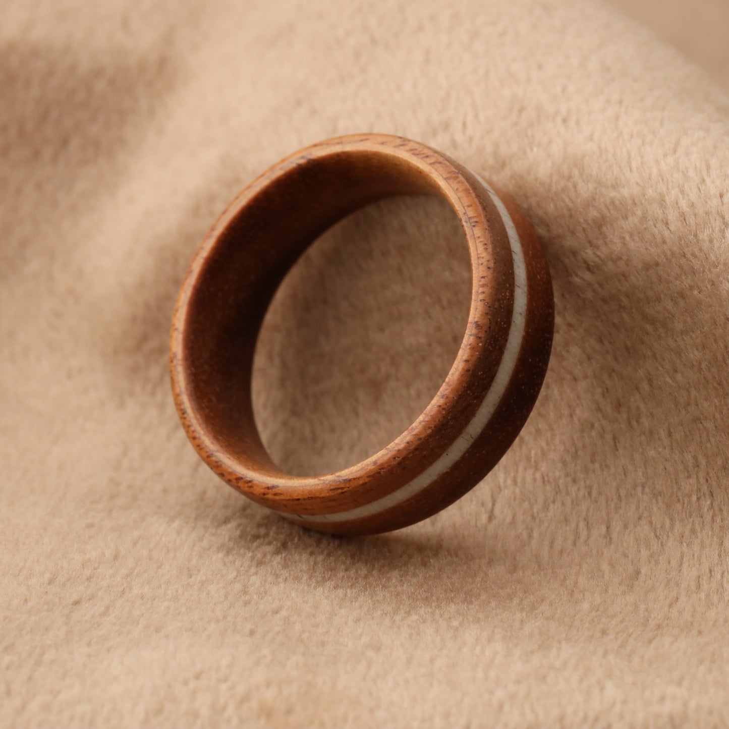 Bentwood Ring with Natural Deer Antler Inlay A153