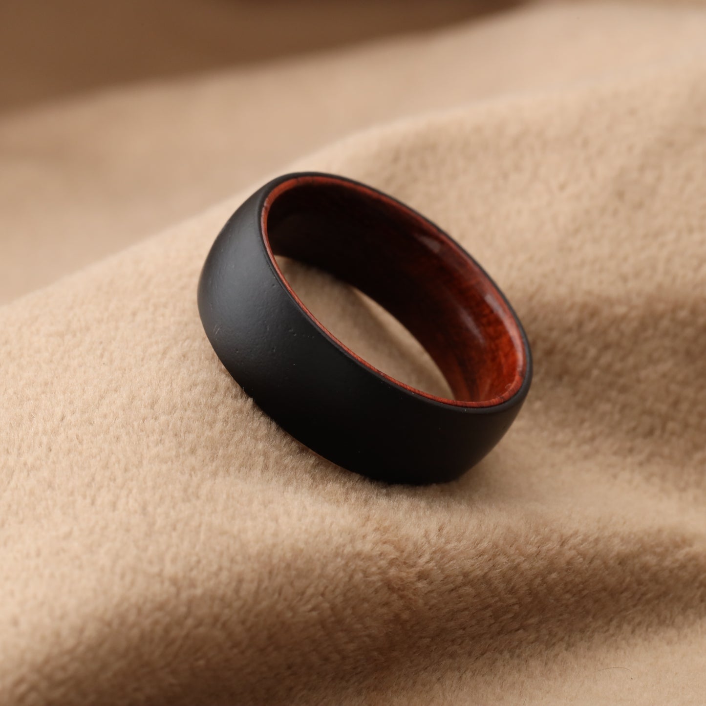 Natural Ebony Wood Ring - Pure Wood Design - 8mm - A217