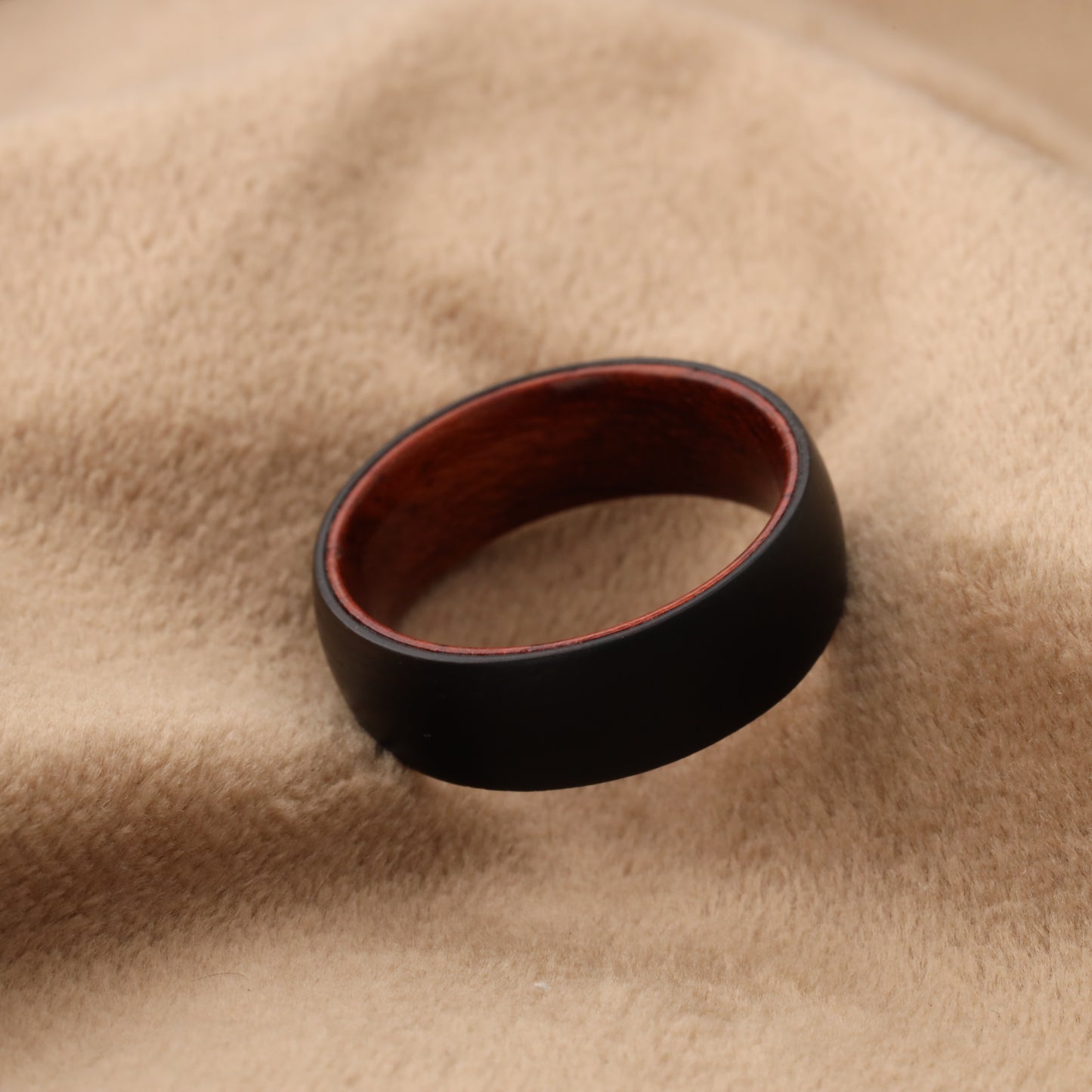 Natural Ebony Wood Ring - Pure Wood Design - 8mm - A217