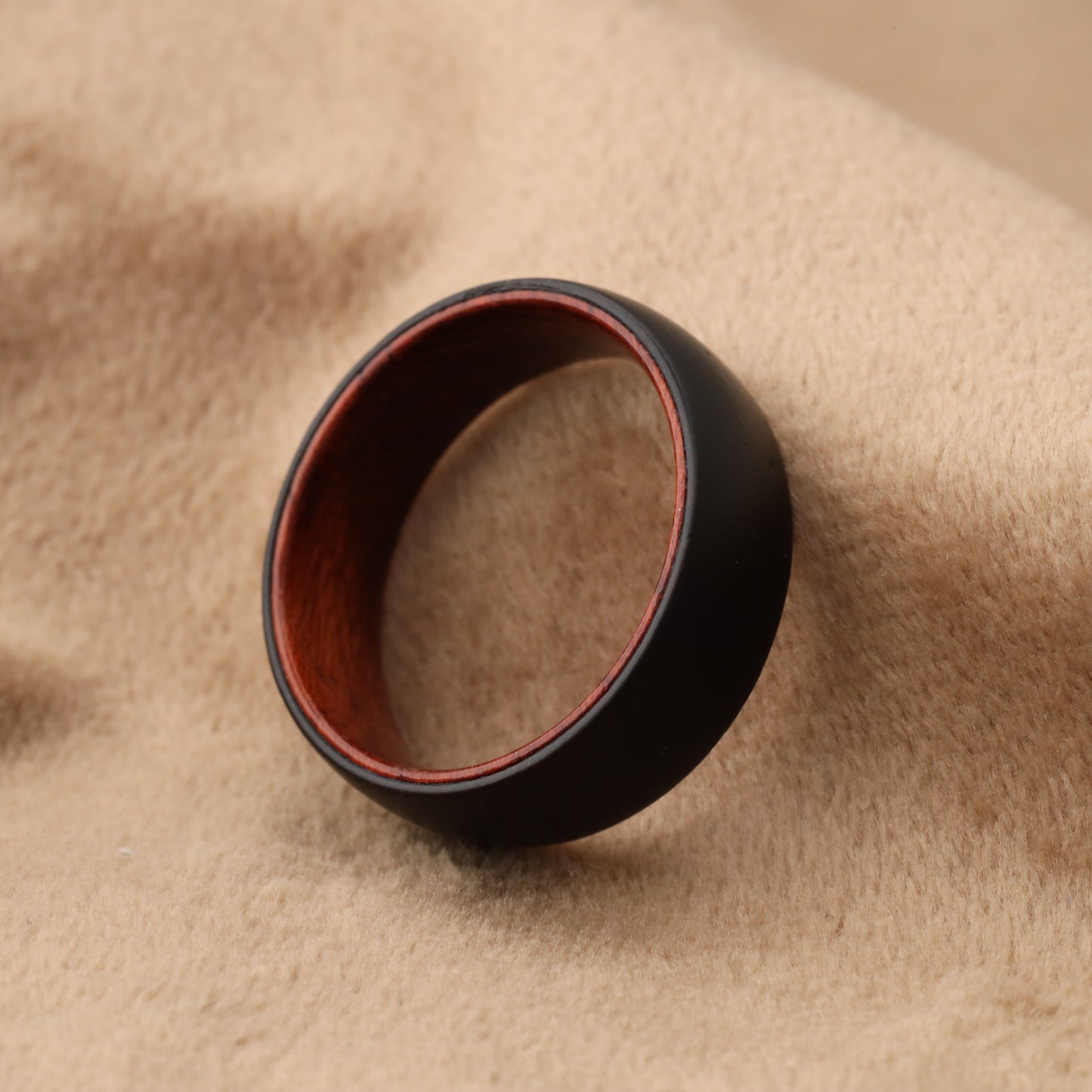 Natural Ebony Wood Ring - Pure Wood Design - 8mm - A217