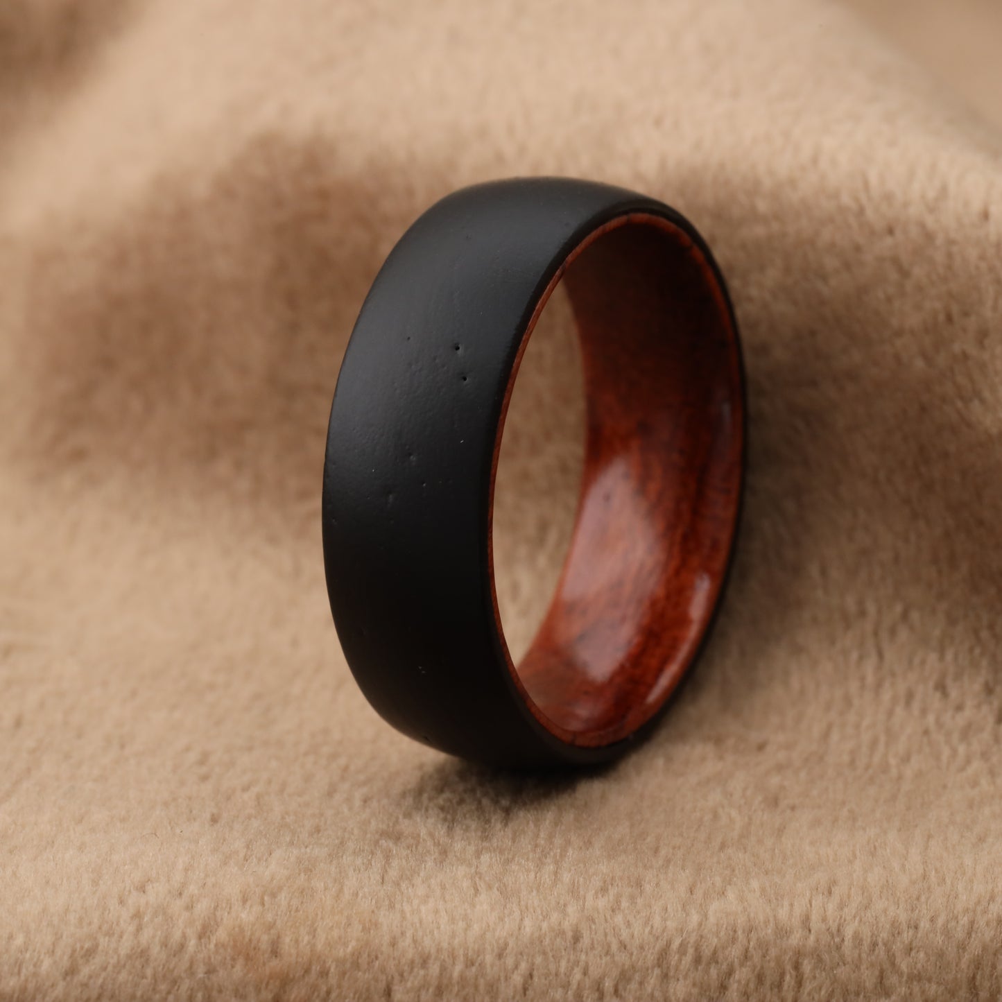 Natural Ebony Wood Ring - Pure Wood Design - 8mm - A217