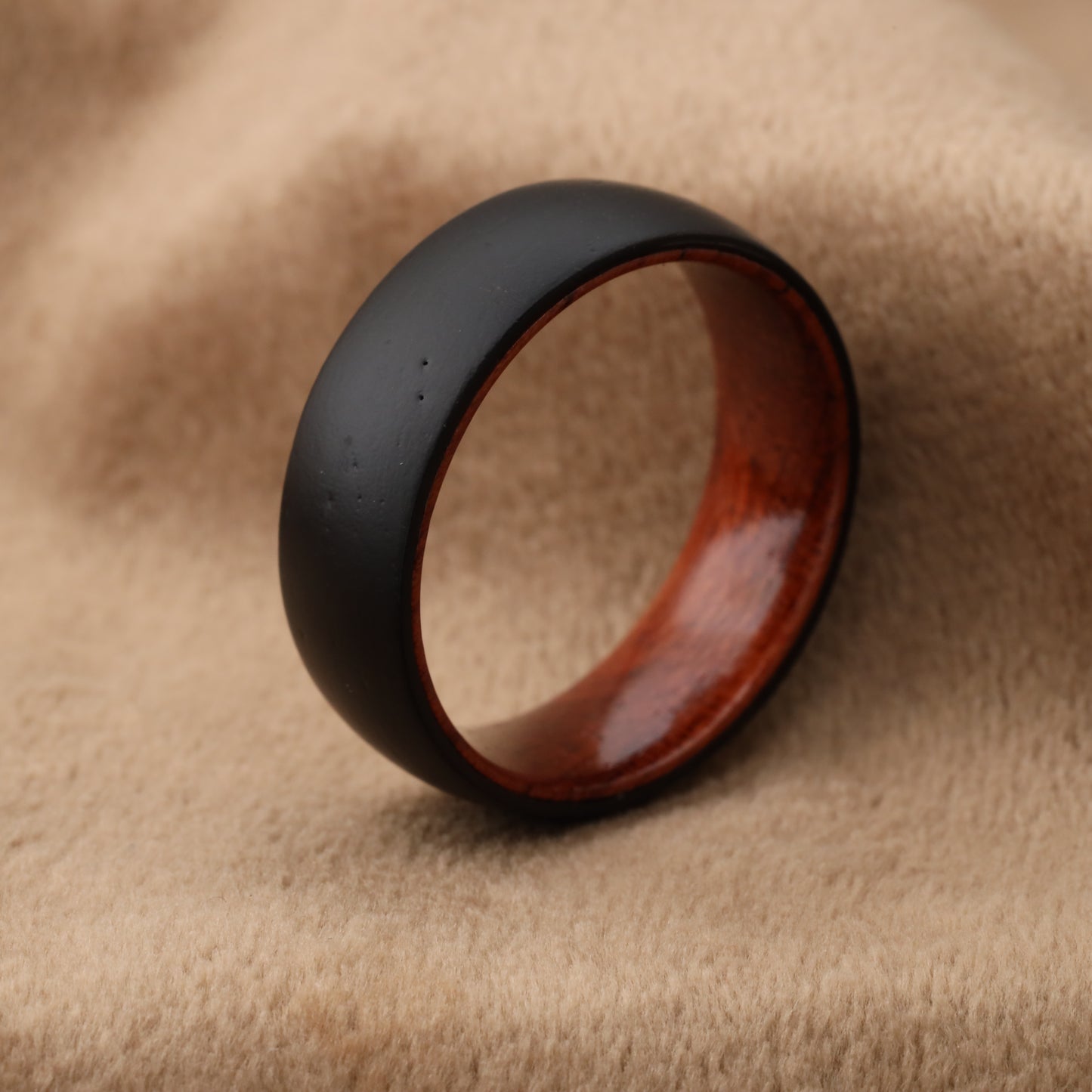 Natural Ebony Wood Ring - Pure Wood Design - 8mm - A217