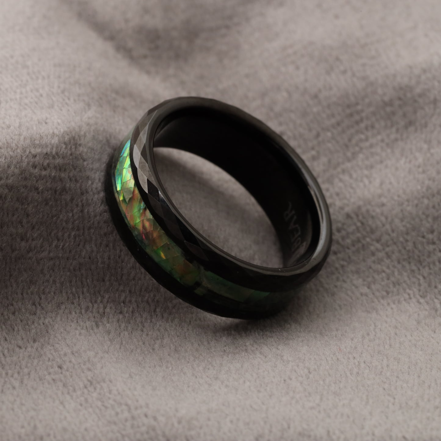 Tungsten Ring with Abalone Shell Inlay - 8mm - A138