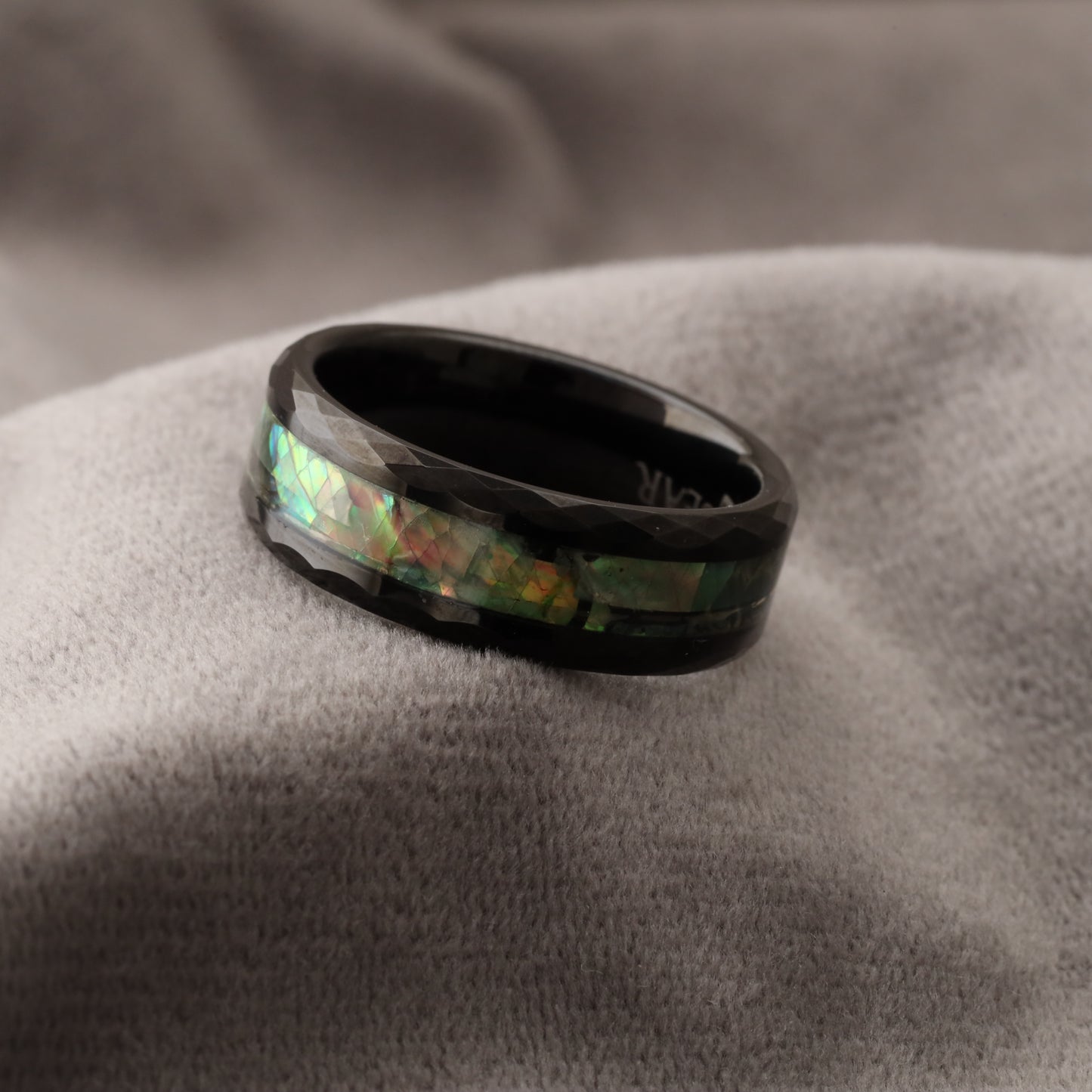 Tungsten Ring with Abalone Shell Inlay - 8mm - A138