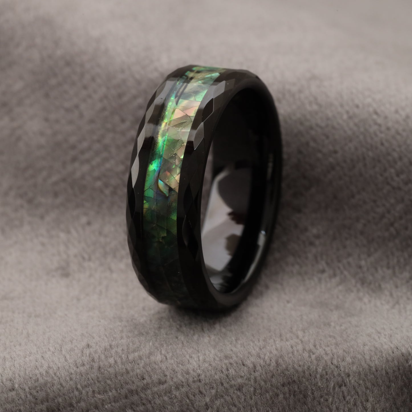 Tungsten Ring with Abalone Shell Inlay - 8mm - A138