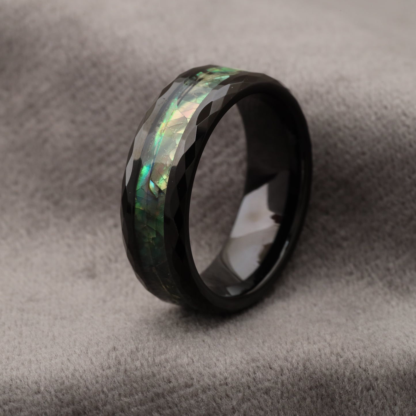 Tungsten Ring with Abalone Shell Inlay - 8mm - A138