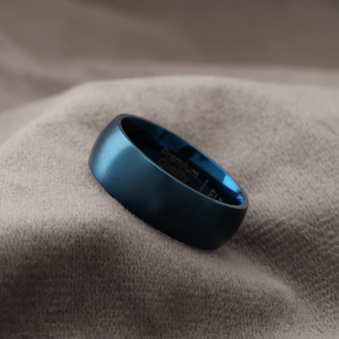 A232 Blue Titanium Ring Matte Finish - 8mm Elegant Design