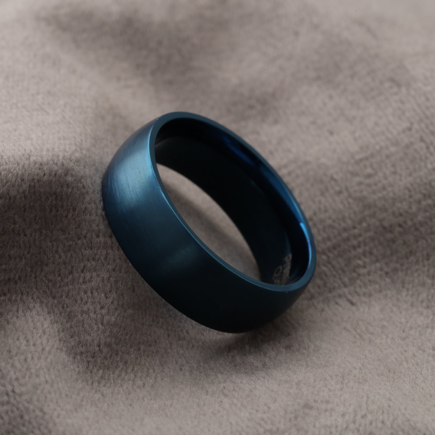 A232 Blue Titanium Ring Matte Finish - 8mm Elegant Design