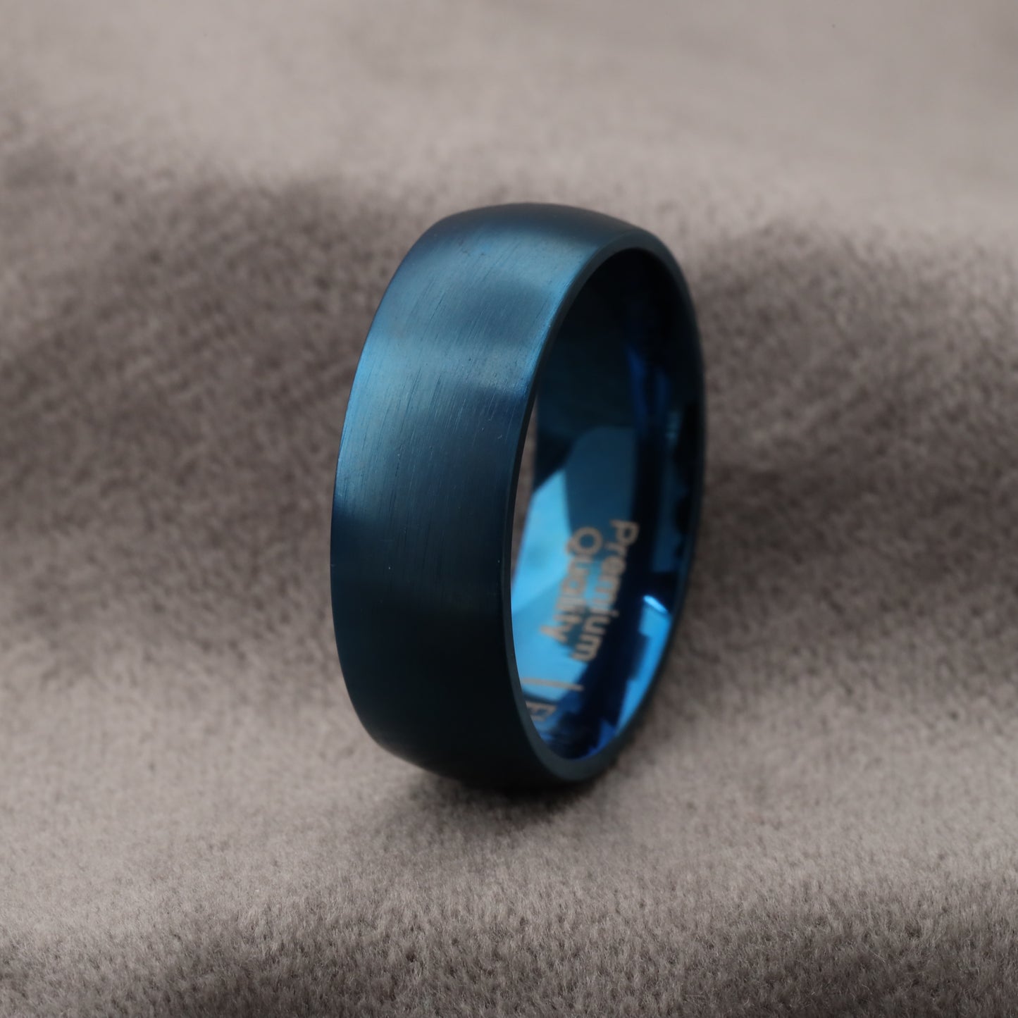 A232 Blue Titanium Ring Matte Finish - 8mm Elegant Design